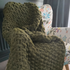 CHUNKY HAND KNITTED BLANKET