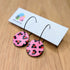 Pink & Red Leopard Print Circle Hoop Handmade Polymer Clay Earrings