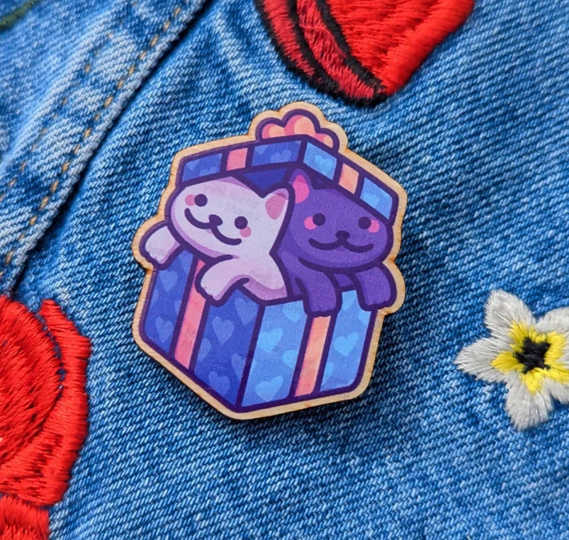 Wooden Pin Badge - You're A Gift To Me