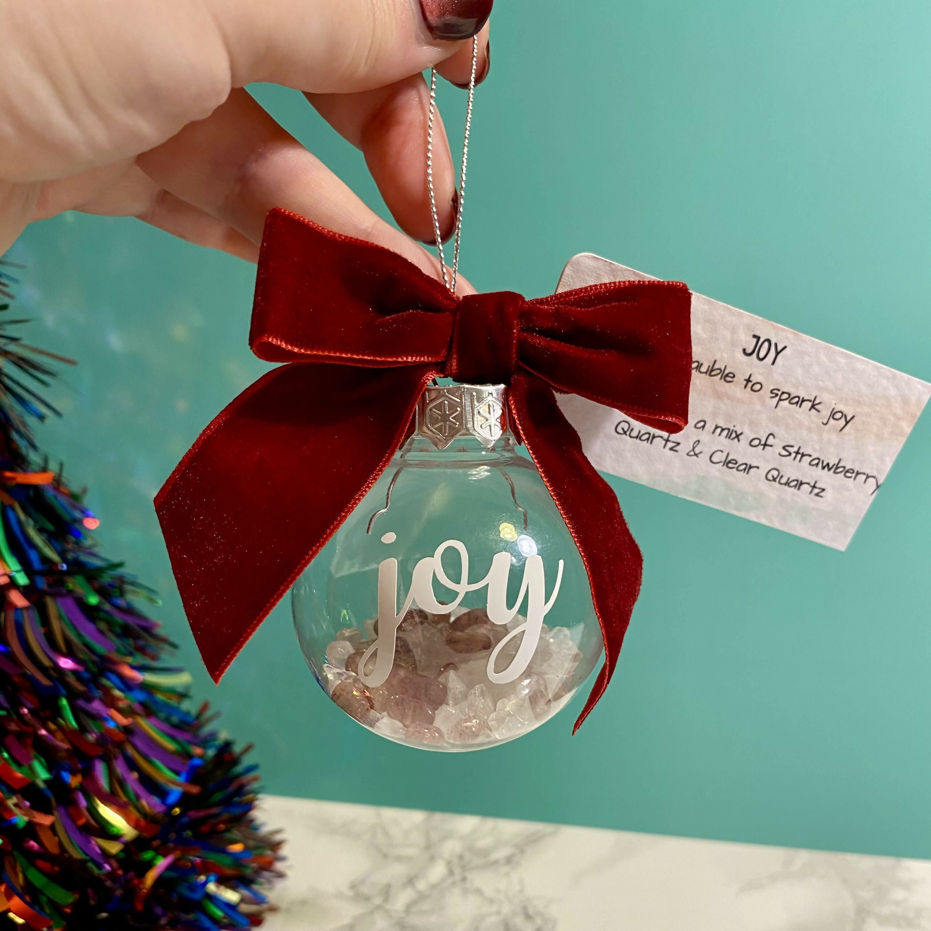Crystal Infused Christmas Bauble - Joy