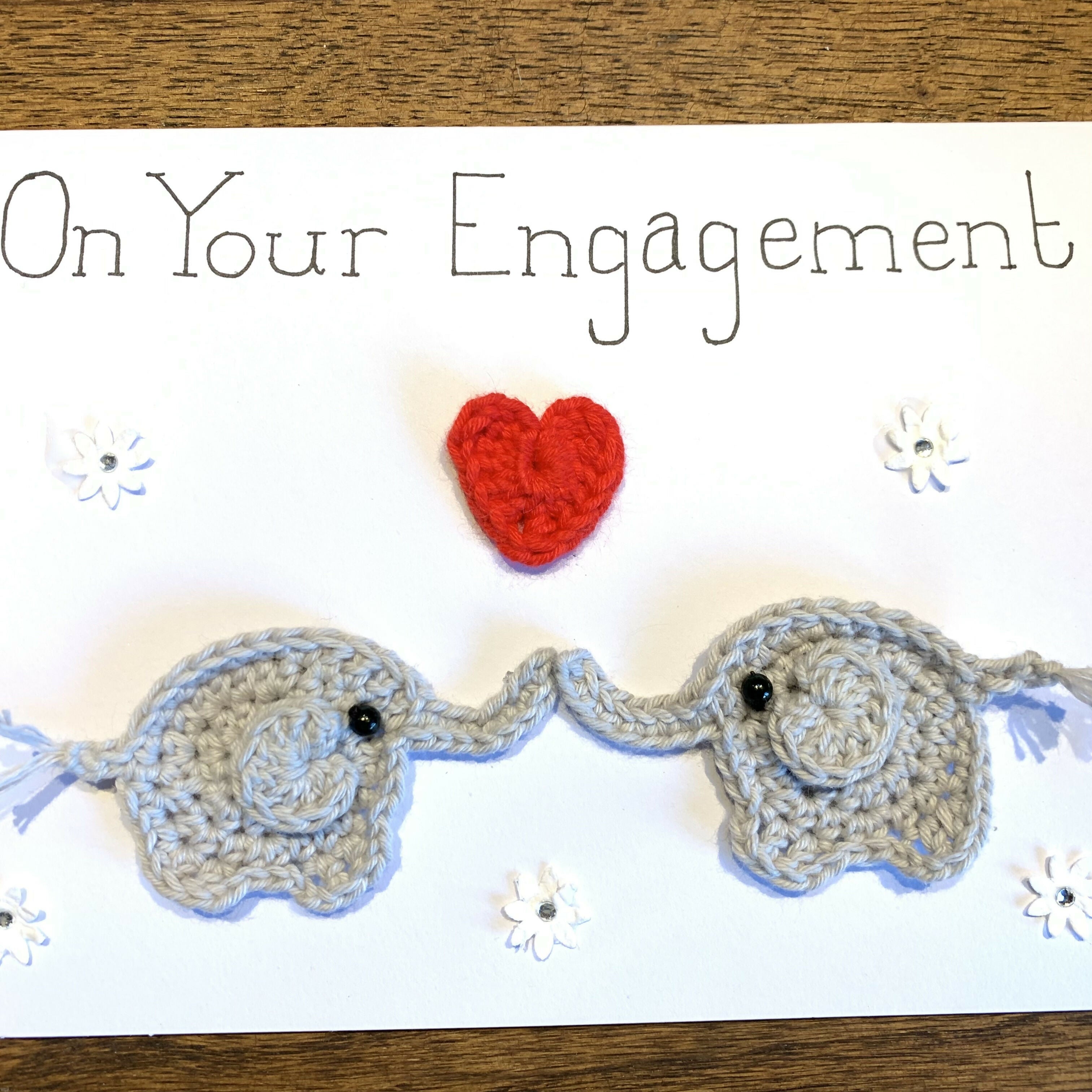 Crocheted Elephant Celebration Card
