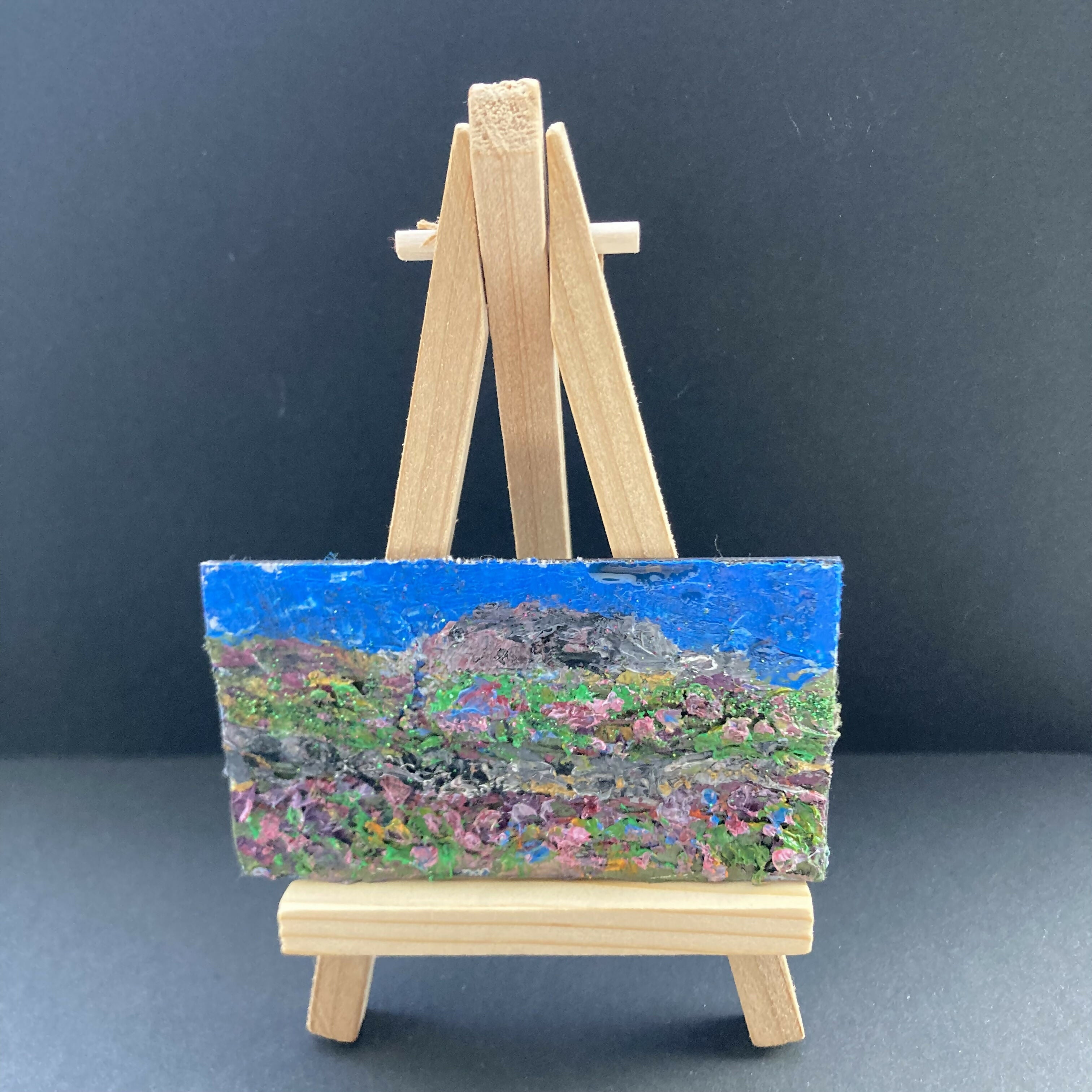 Heather On Moor Oil Painting Mini Canvas Fridge Magnet