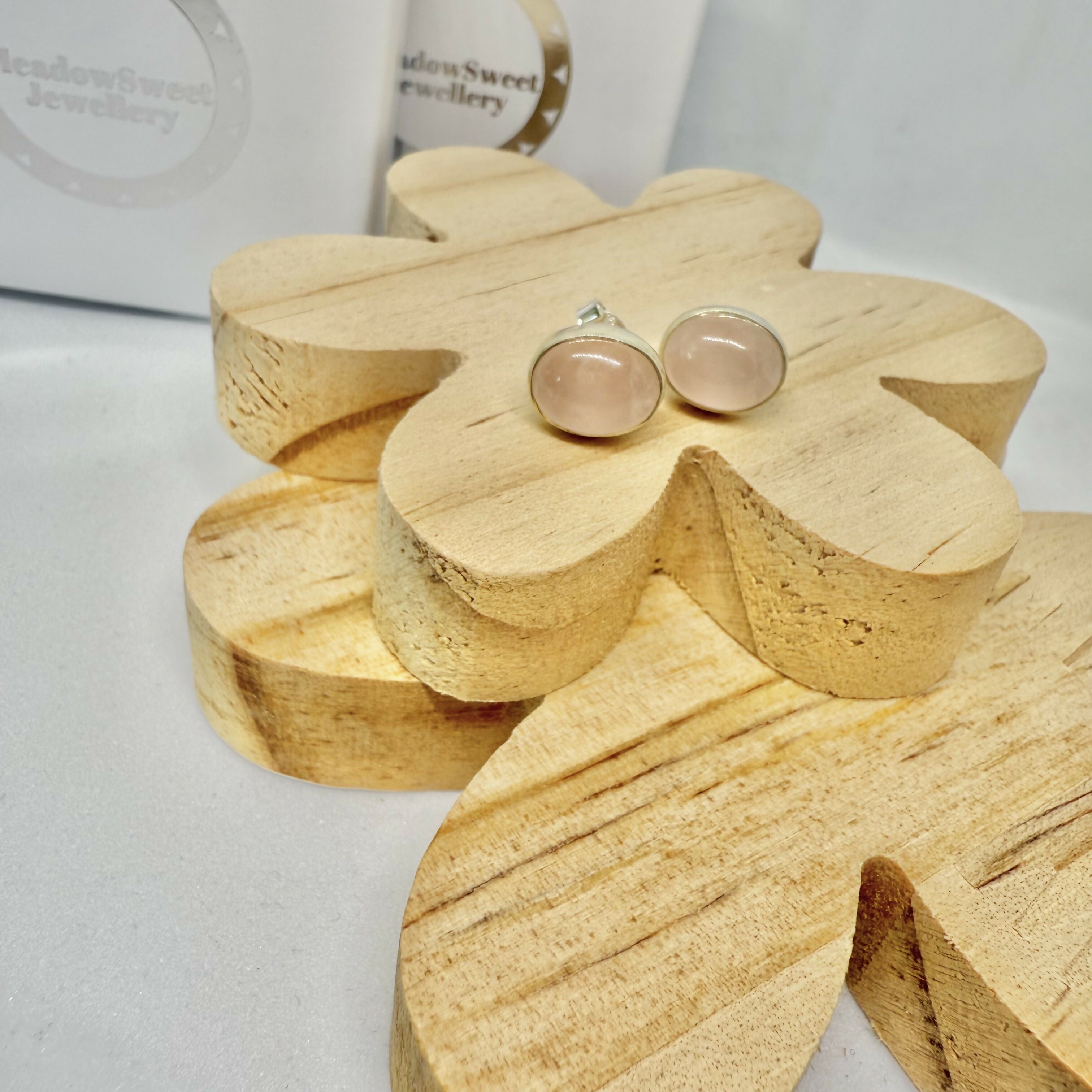 ROSE QUARTZ STUD EARRINGS