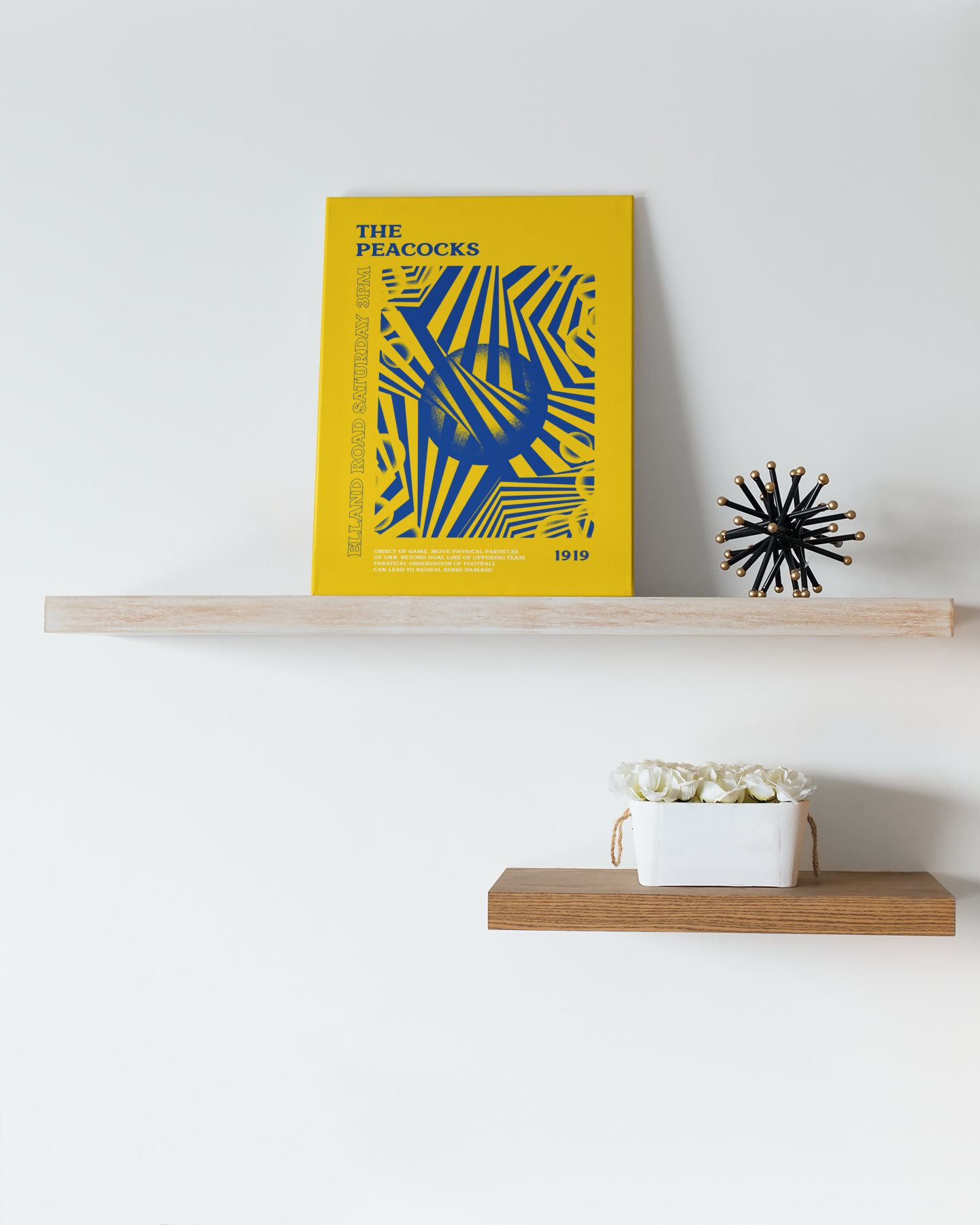 Leeds Utd Art Print PSYCHEDELIC Design in Yellow