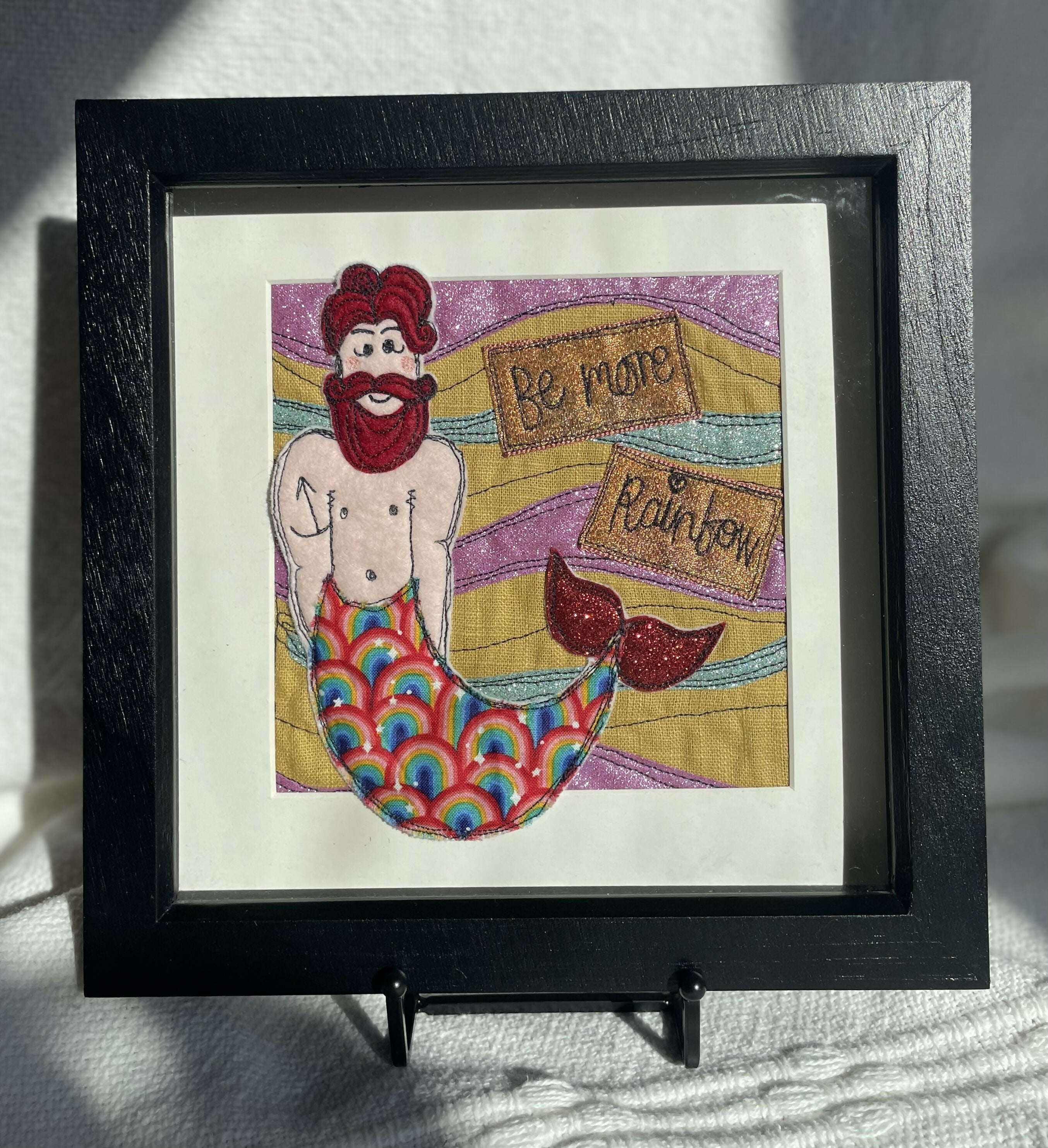 Mermaid Original Framed Textile Art