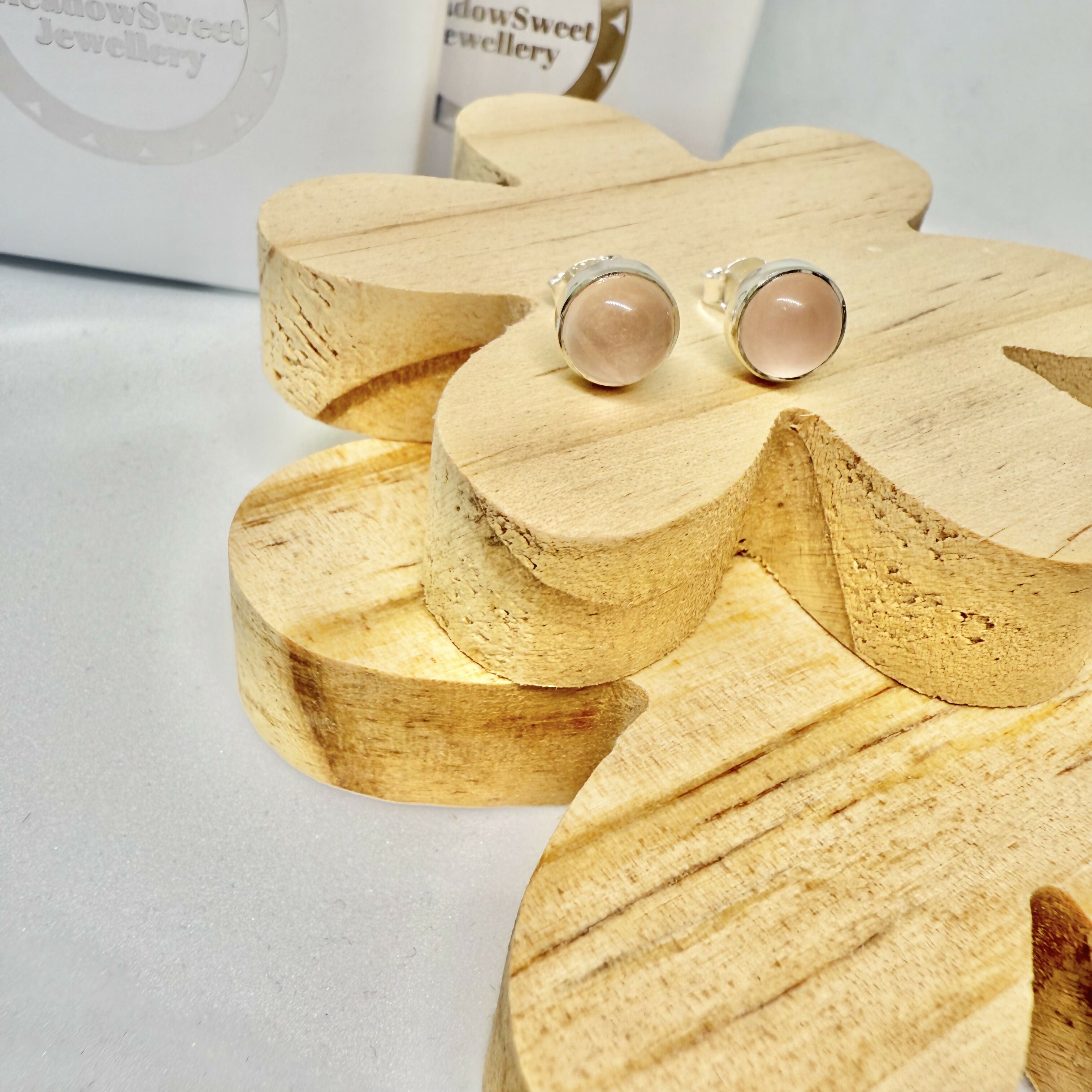 ROSE QUARTZ STUD EARRINGS