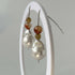 HEALING CRYSTAL & STERLING SILVER SOLAR PLEXUS CHAKRA EARRINGS WITH BAROQUE PEARLS