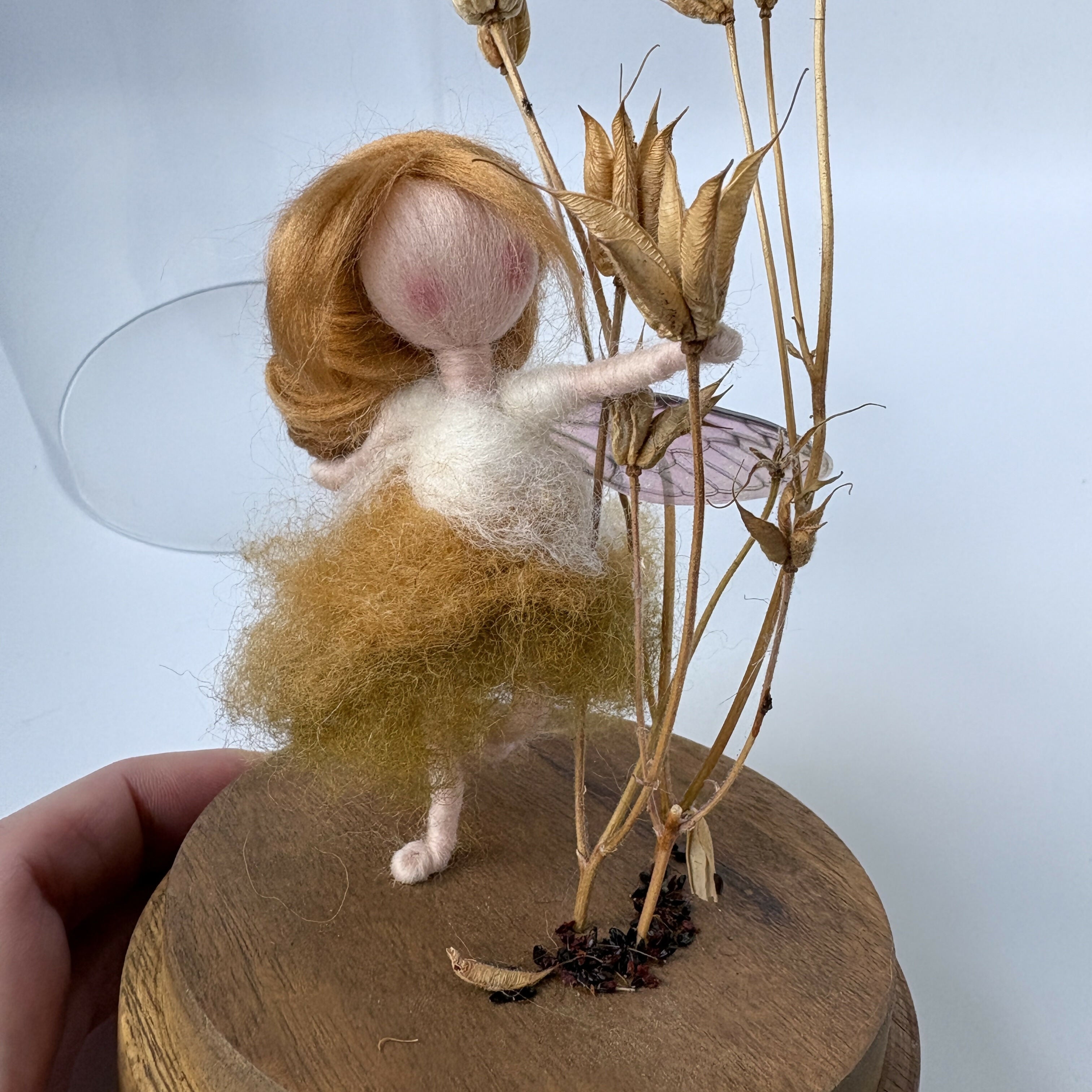 Flowers whisper beauty to the world, even as they fade, wilt and fall - Felted Fairy