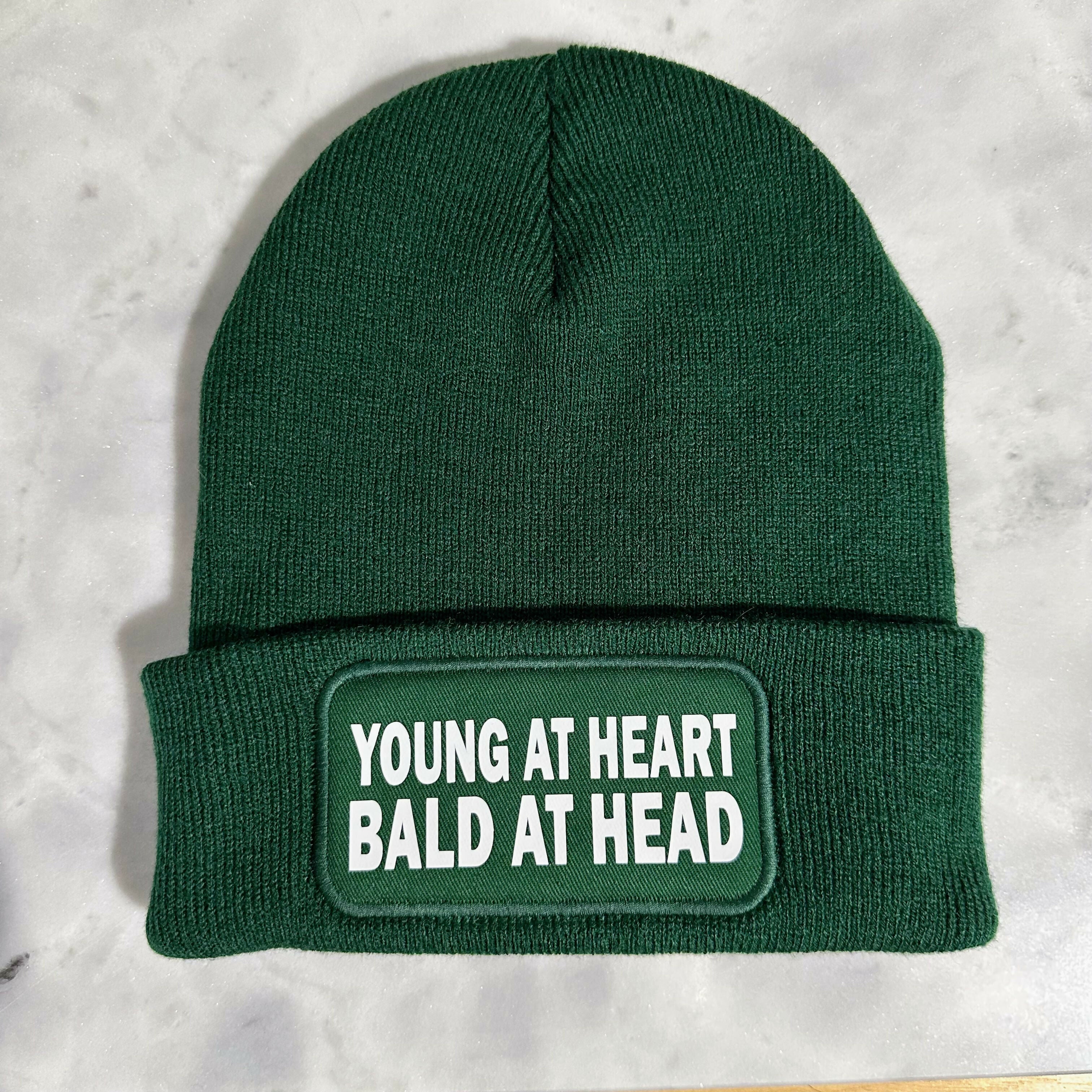 Young At Heart Cuffed Rectangular Patch Beanie Hat