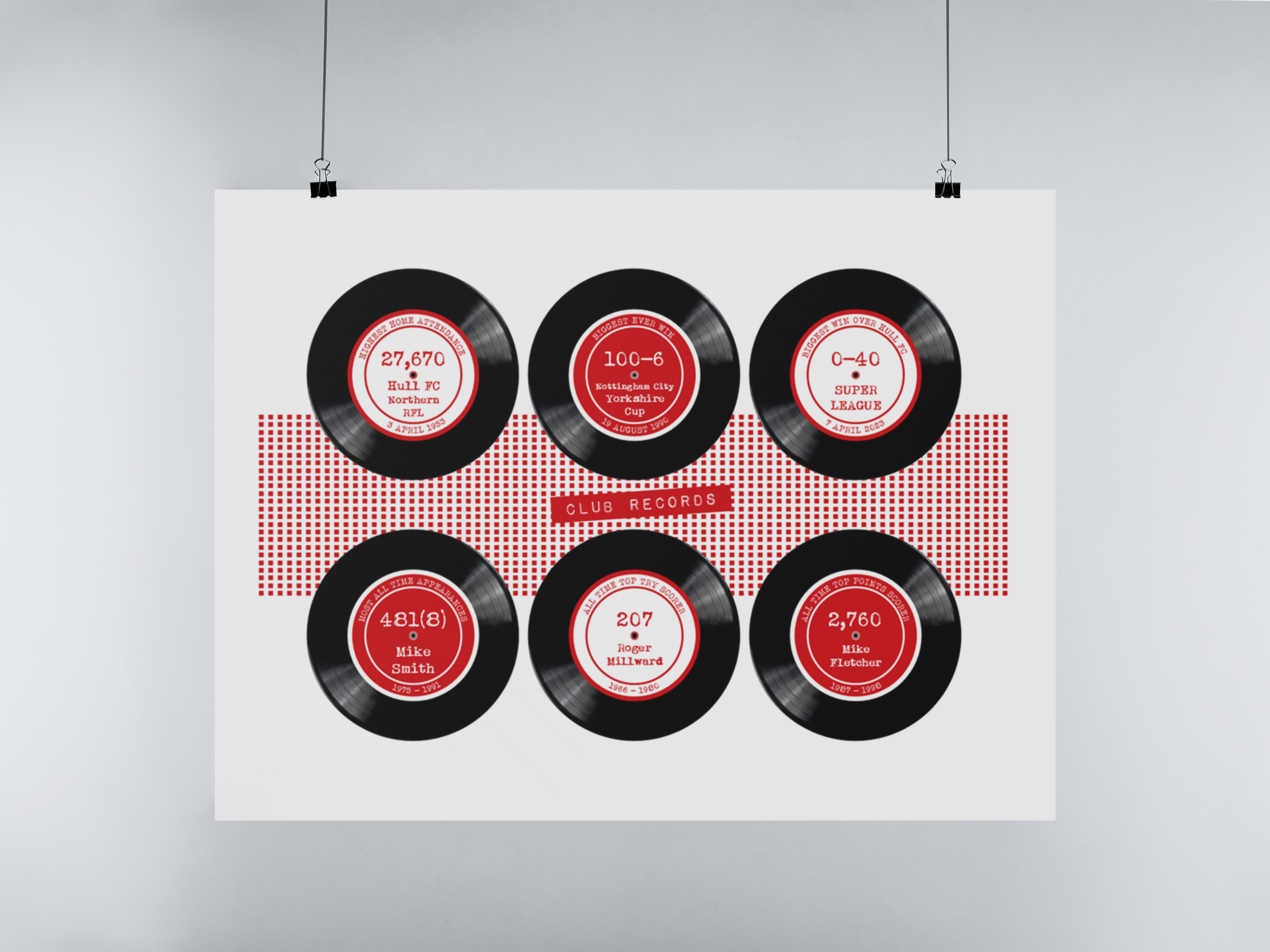 Hull KR Art Print CLUB RECORDS Design