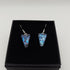 Blue Speckled Triangular Dichroic Glass Earrings