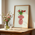 Tulip Vase Print in Red