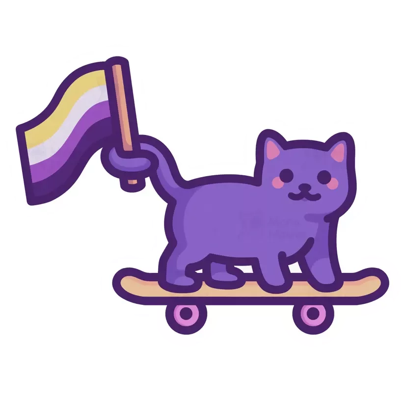 Flag Flying Cat Sticker
