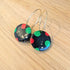 Black, Red, Green & Gold Circle Hoop Handmade Polymer Clay Earrings