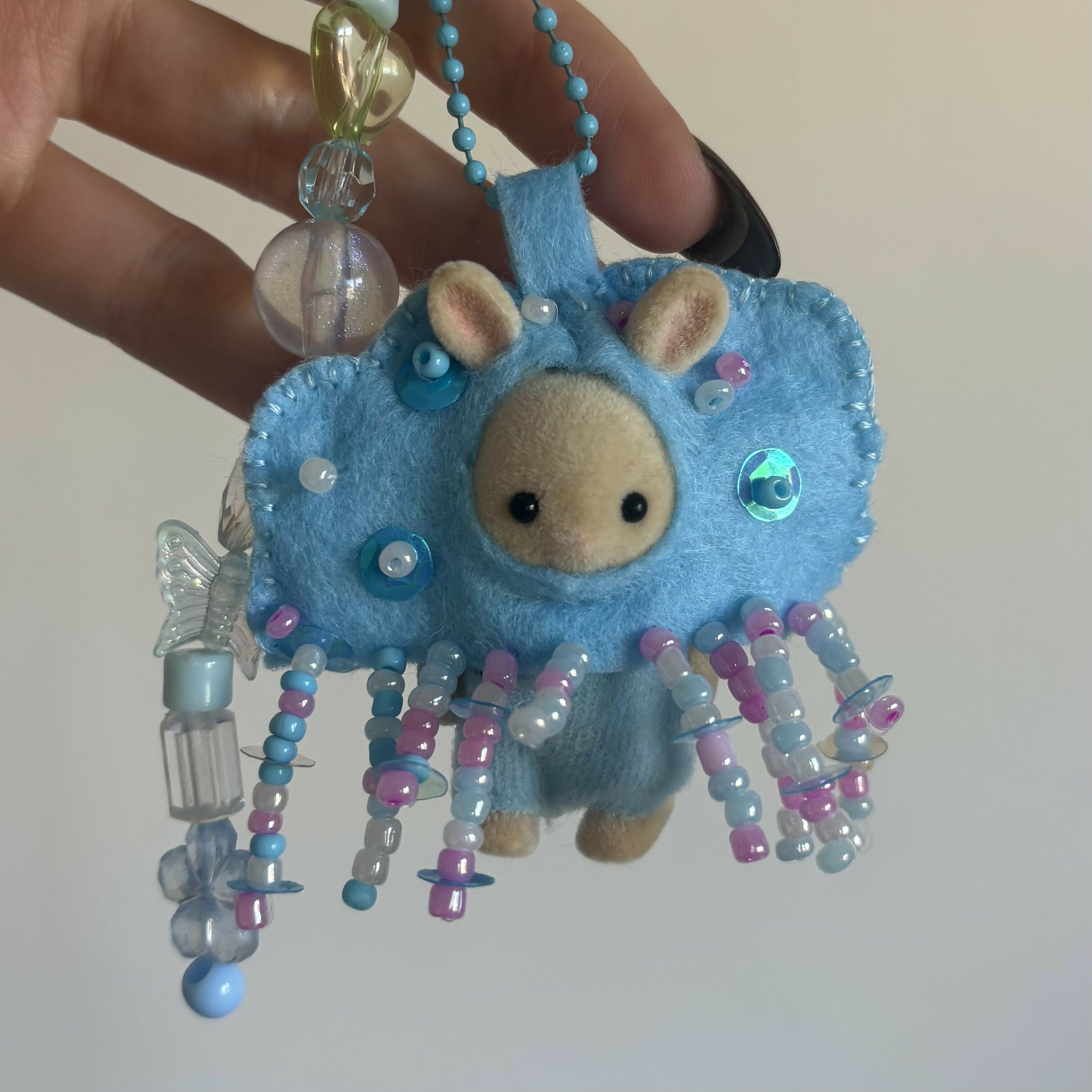 Raincloud Felt Keyring
