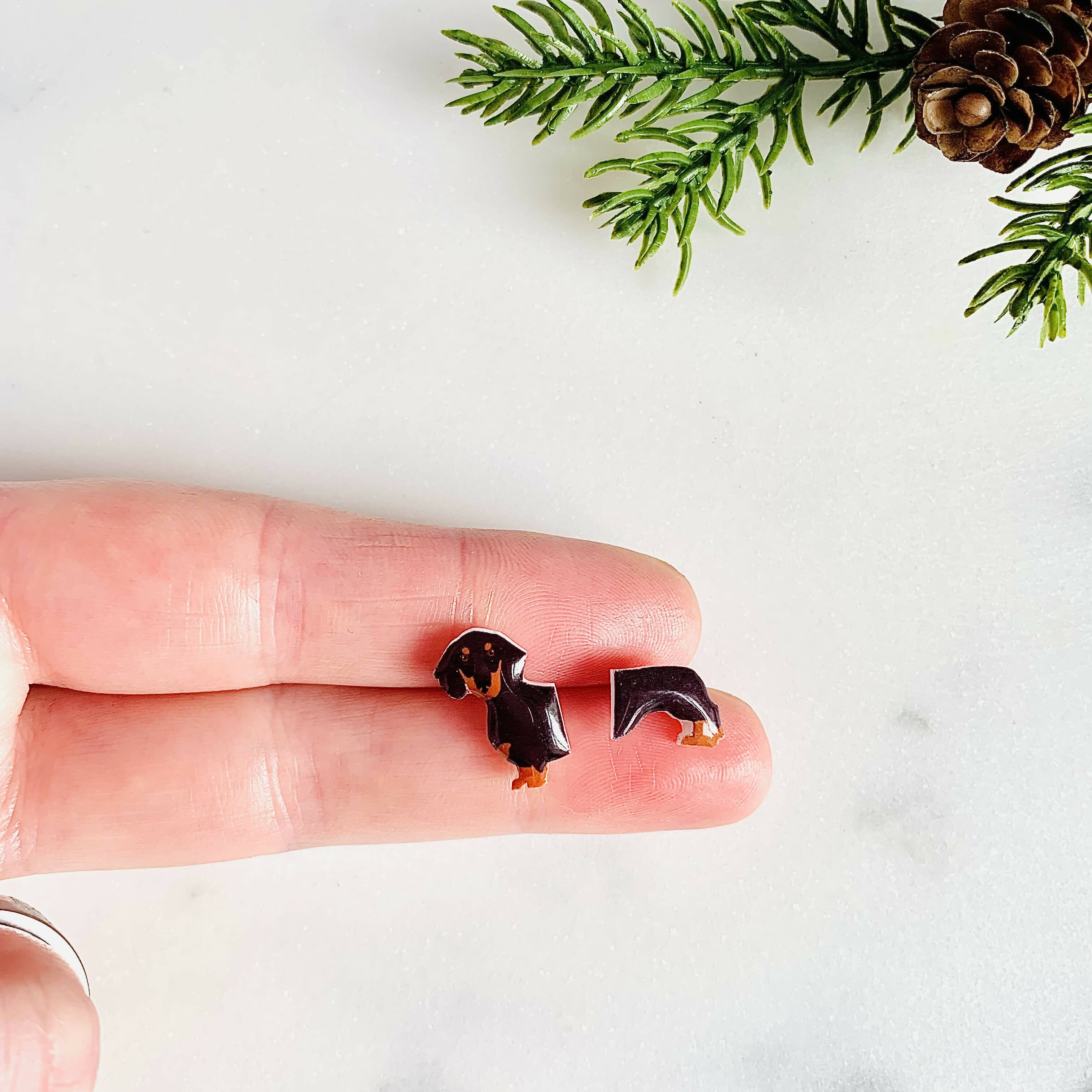 Half Dachshund Mismatched Stud Earrings | Art & Soul
