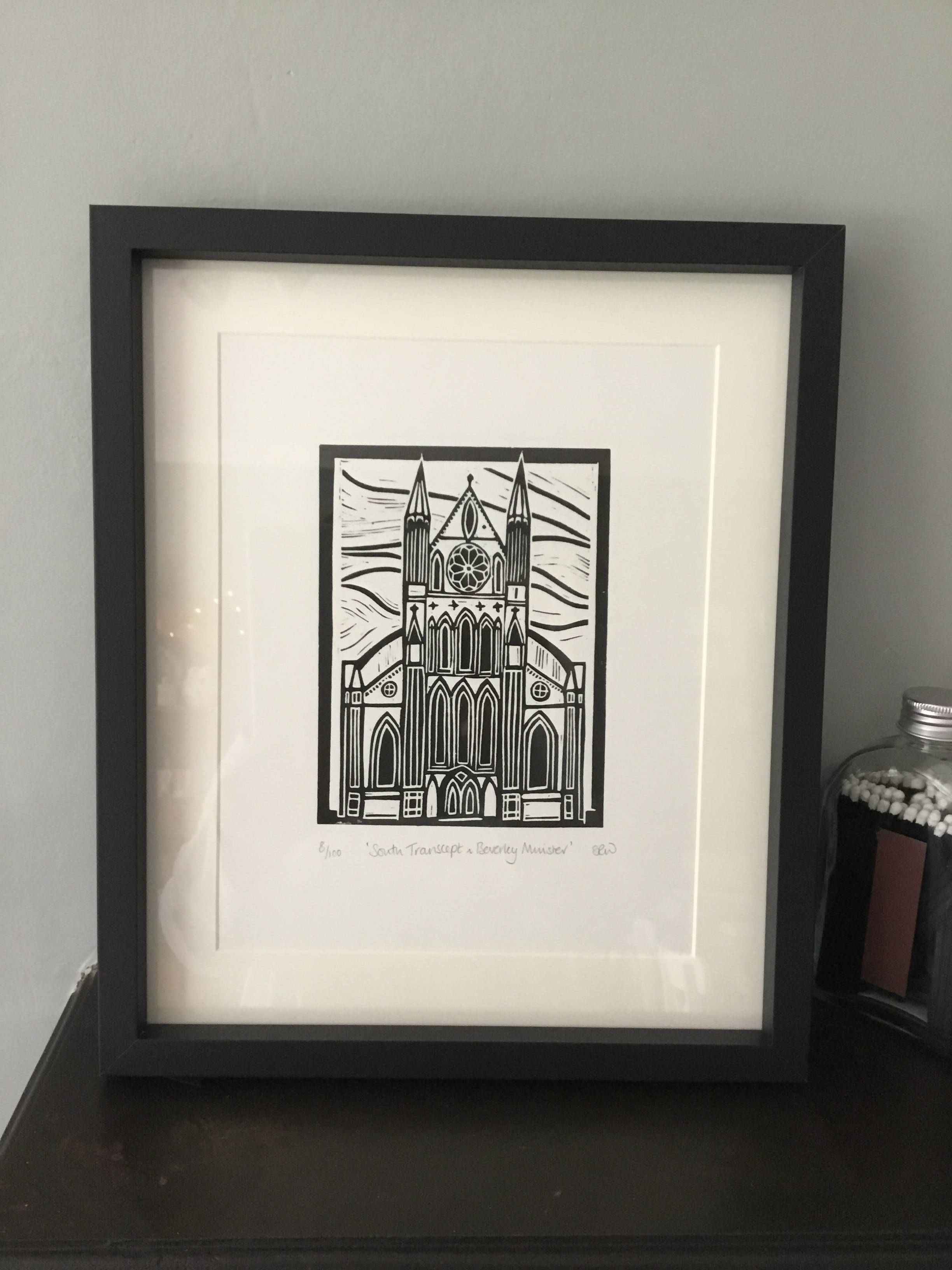 Beverley Minster South Transcept Framed Lino Cut Print