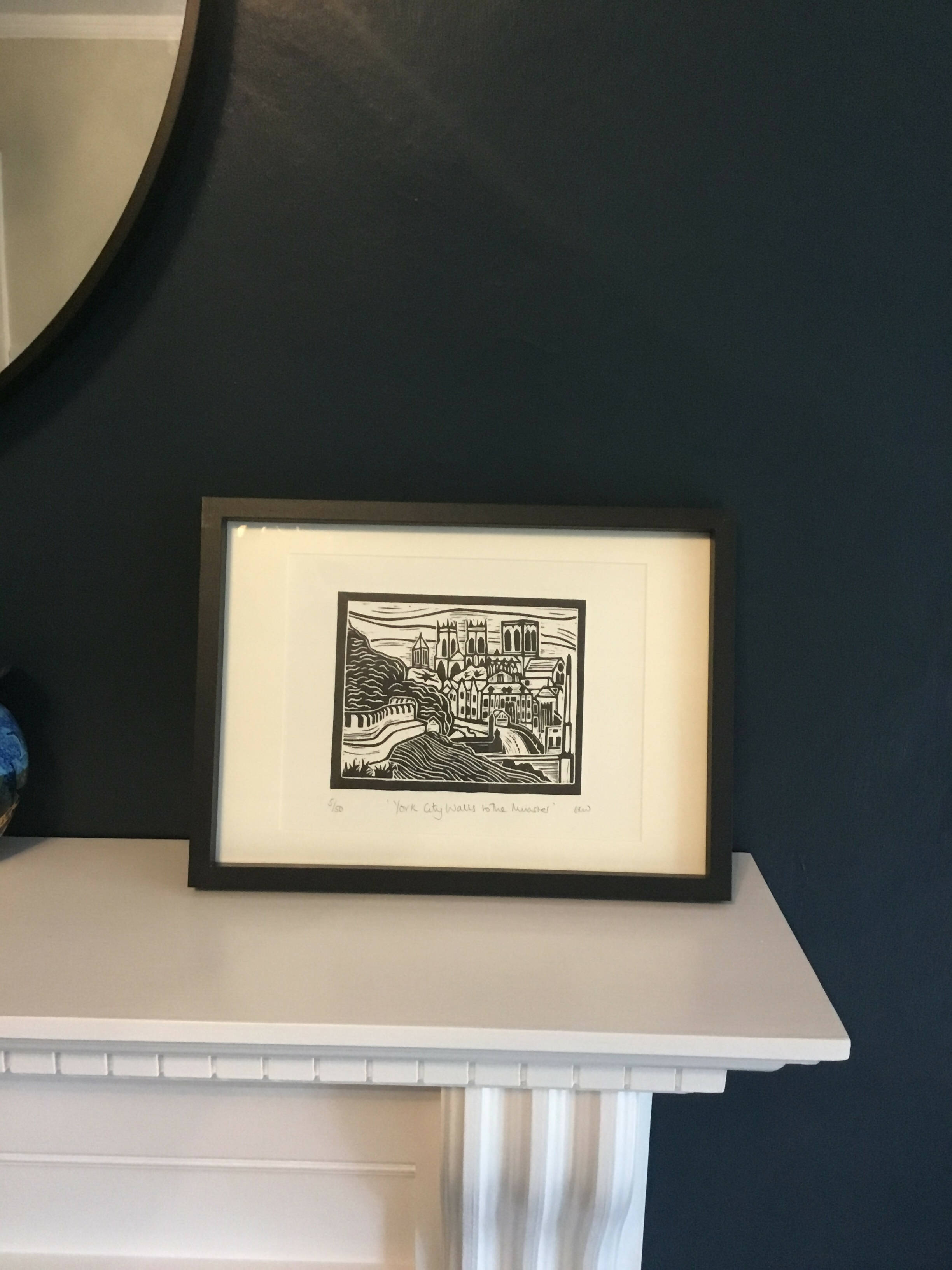 York City Walls to The Minster Framed Lino Cut Print