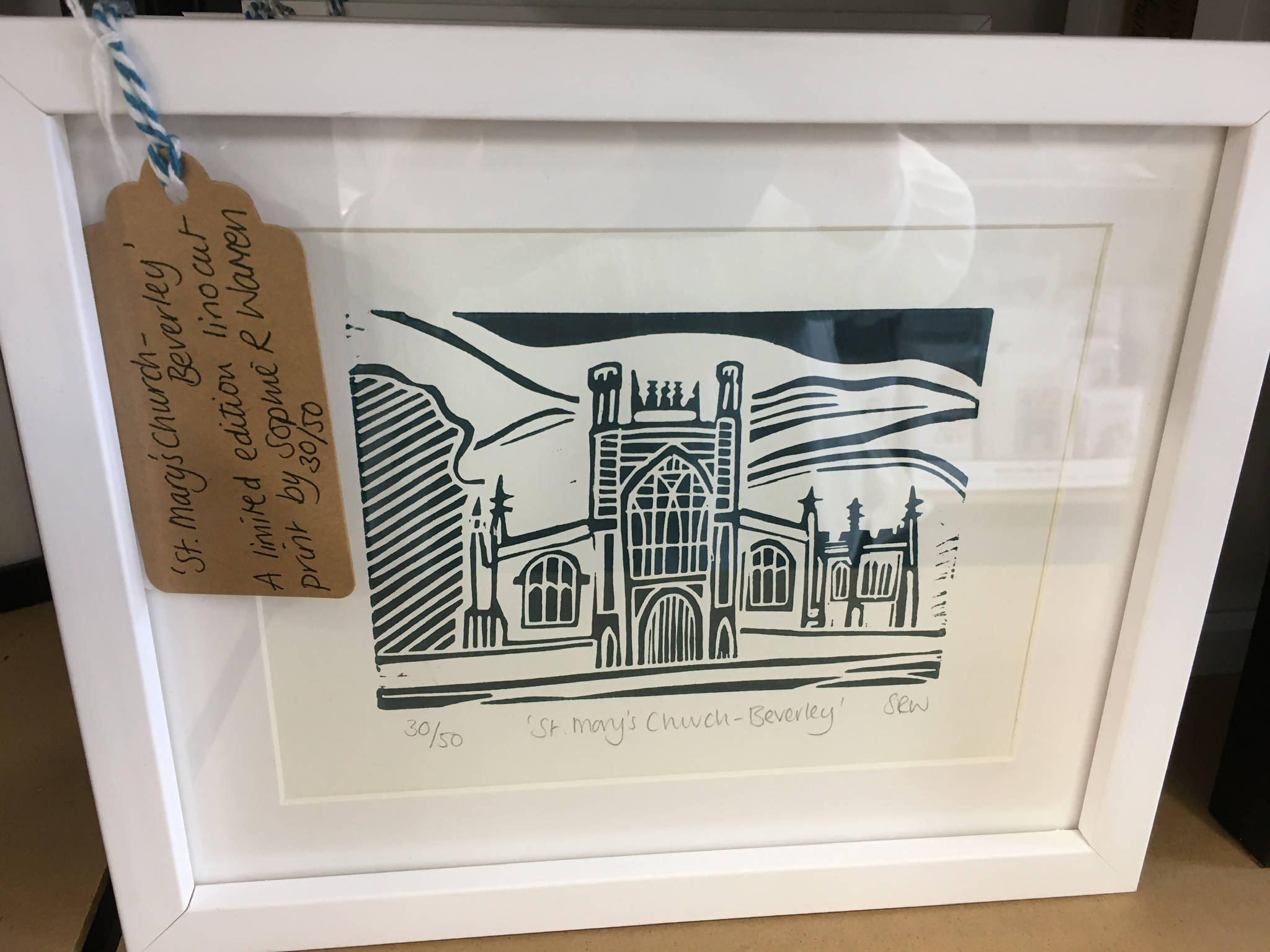St Mary's Church, Beverley Framed Lino Cut Print