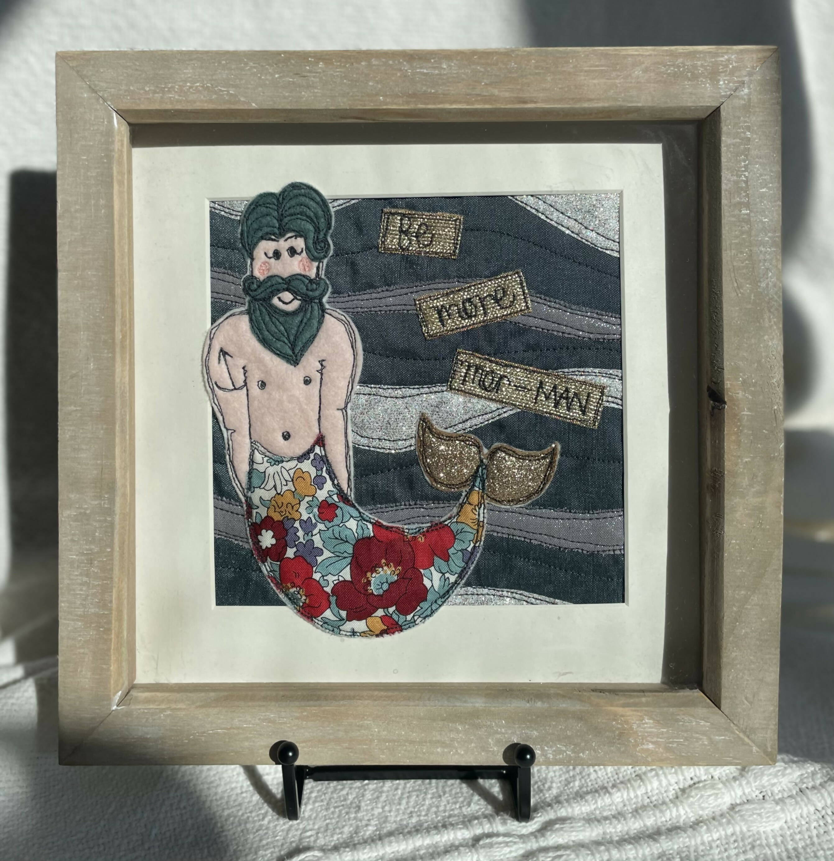 Mermaid Original Framed Textile Art