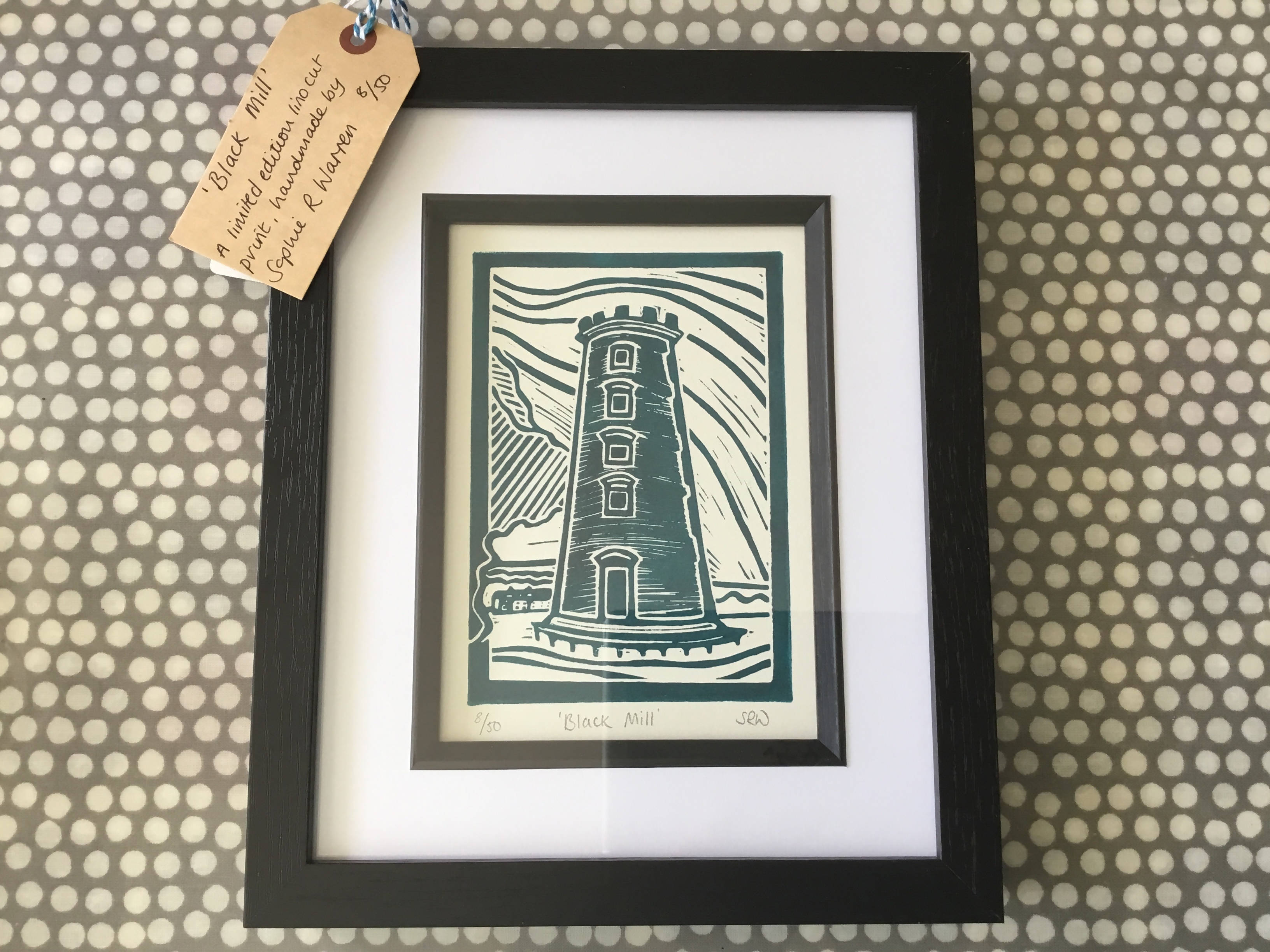 Black Mill - Beverley Framed Lino Cut Print