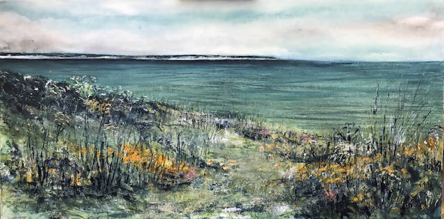 YORKSHIRE COAST - ACROSS THE WATER TO FLAMBOROUGH - CARD