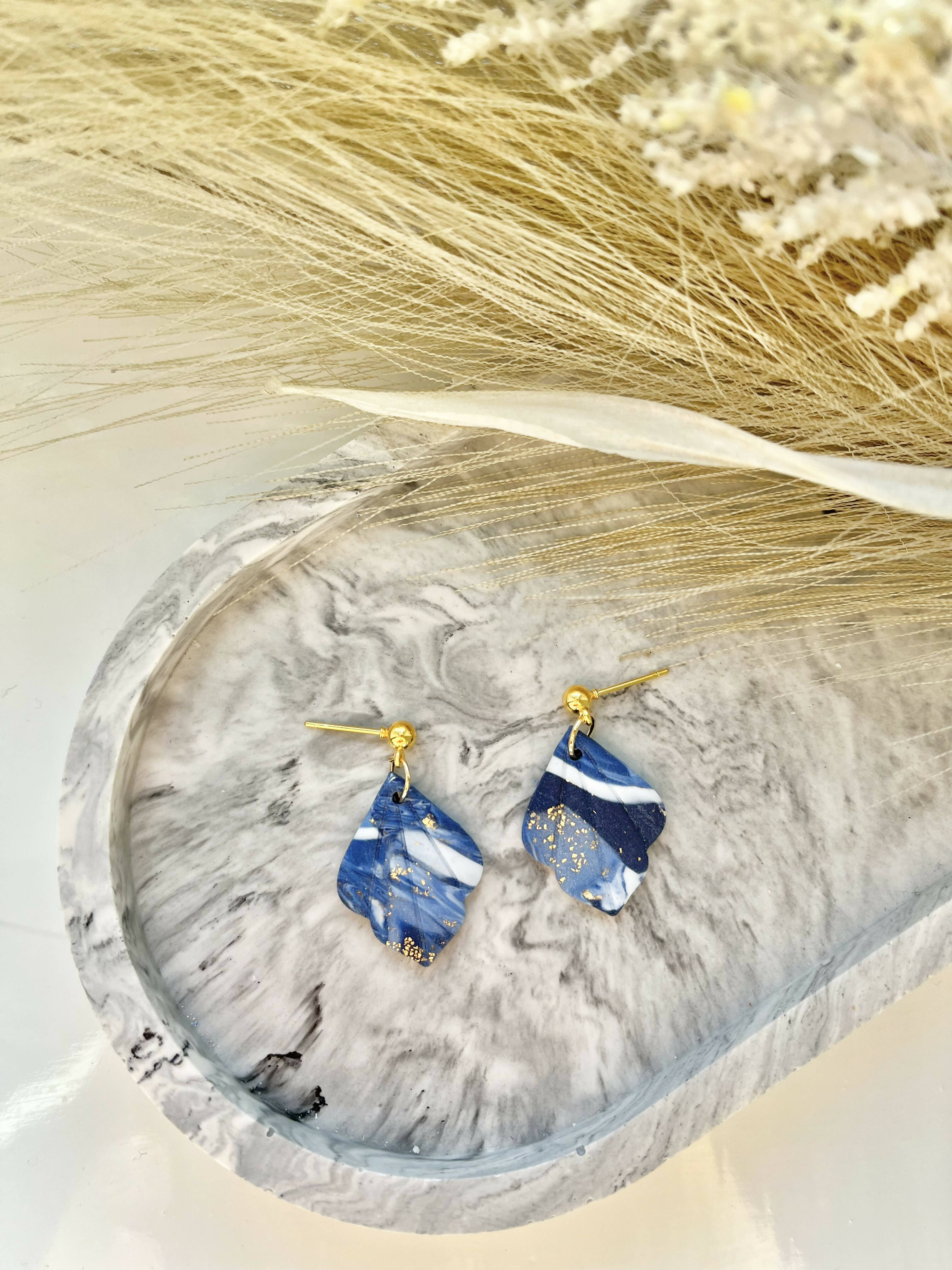 Midnight Sky No . 2 - Handmade Polymer Clay Earrings