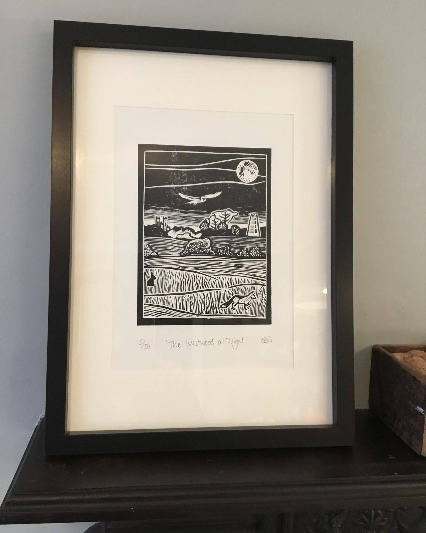 The Westwood at Night Framed Lino Cut Print
