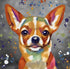 CHIHUAHUA DOG COLOUR SPLASH FRAMED ARTWORK.