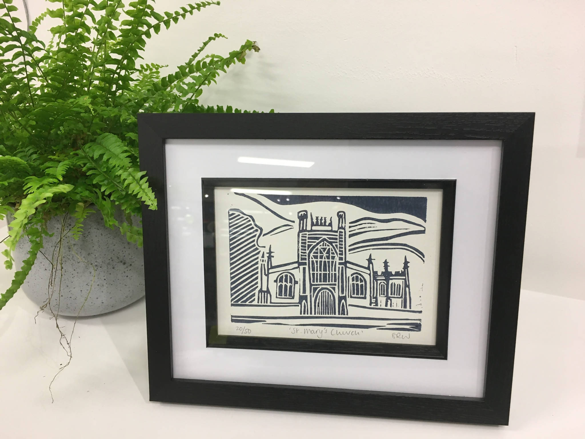 St Mary's Church, Beverley Framed Lino Cut Print