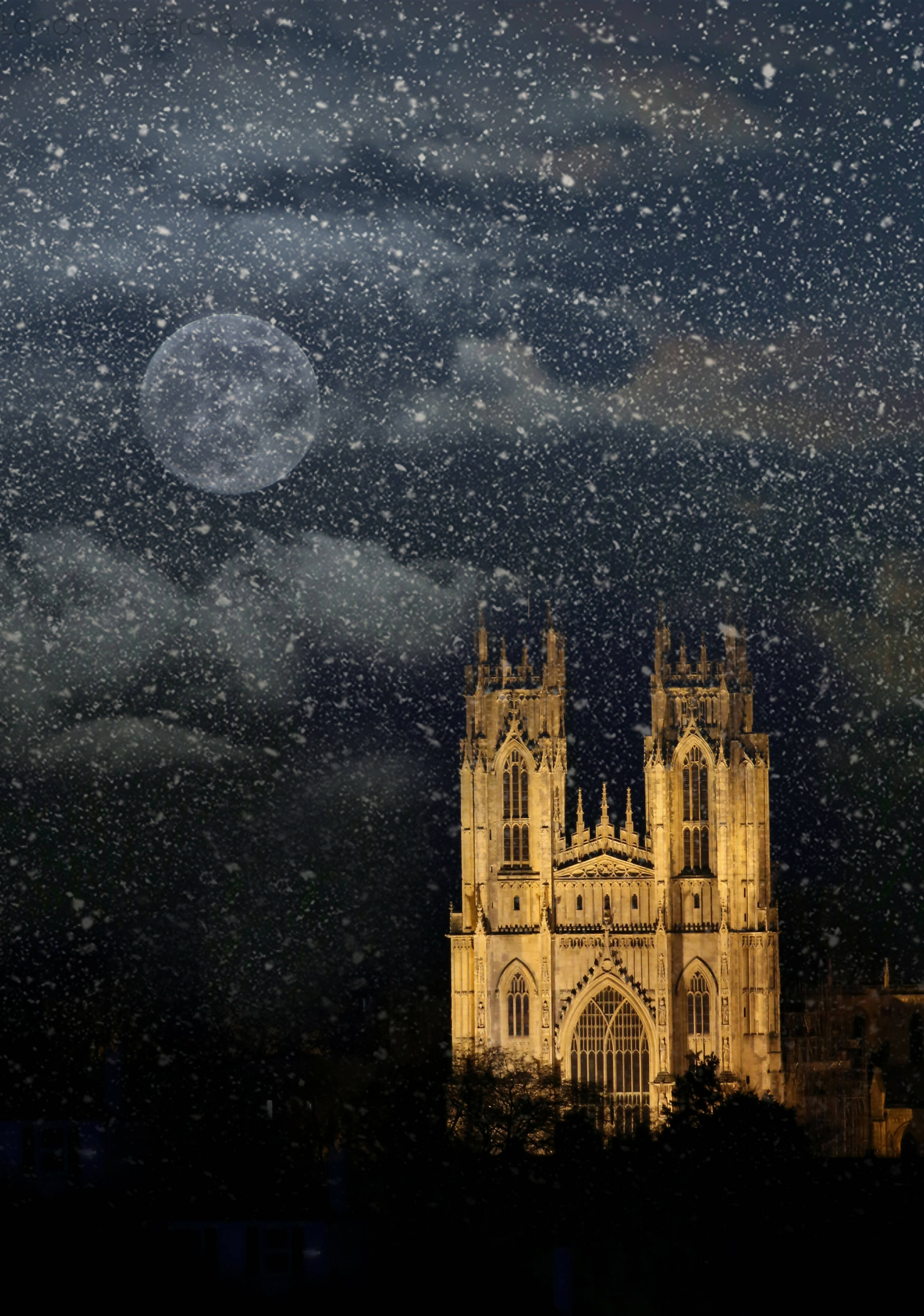 Beverley Minster in the Snow in Colour
