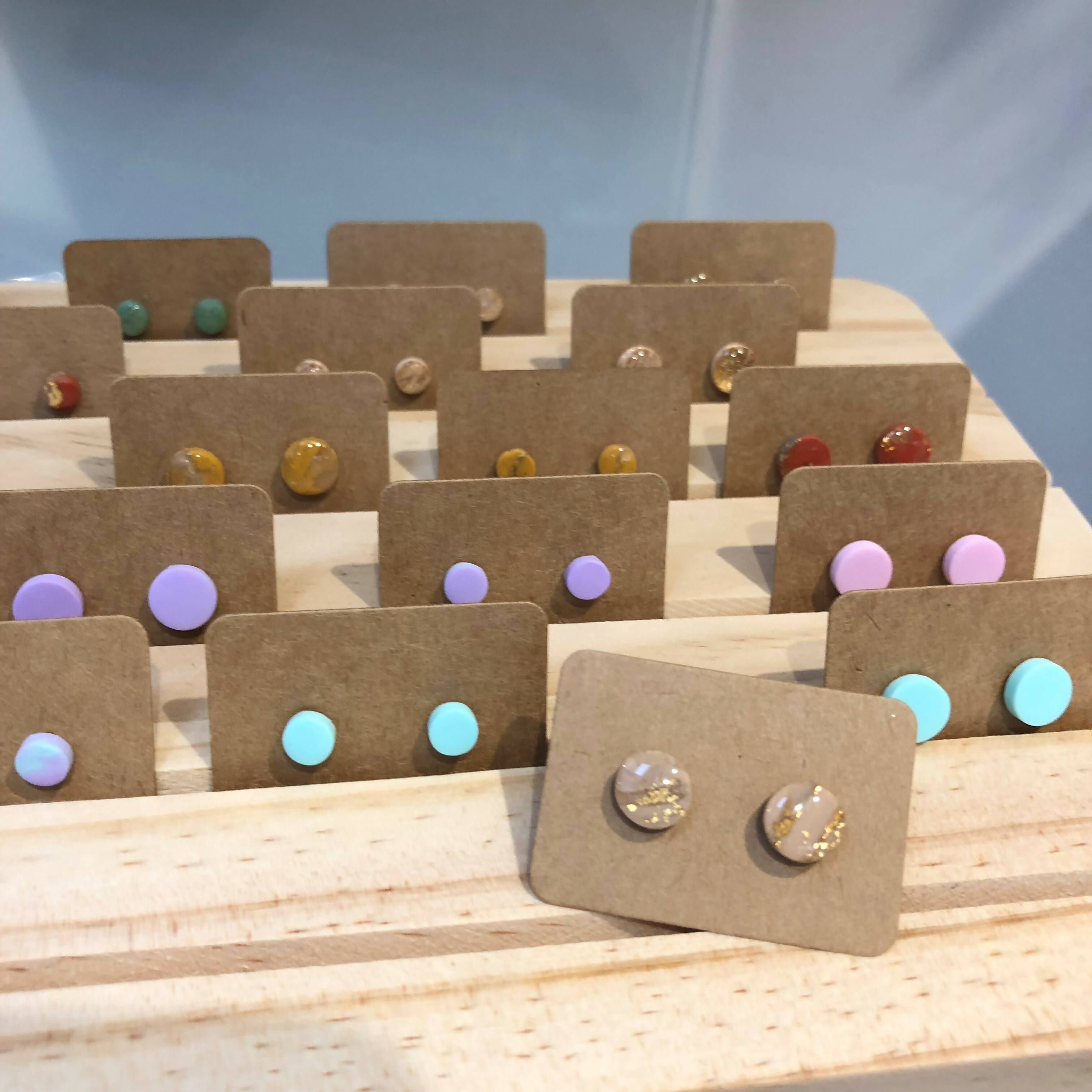 Dot Stud Polymer Clay Earrings: Medium