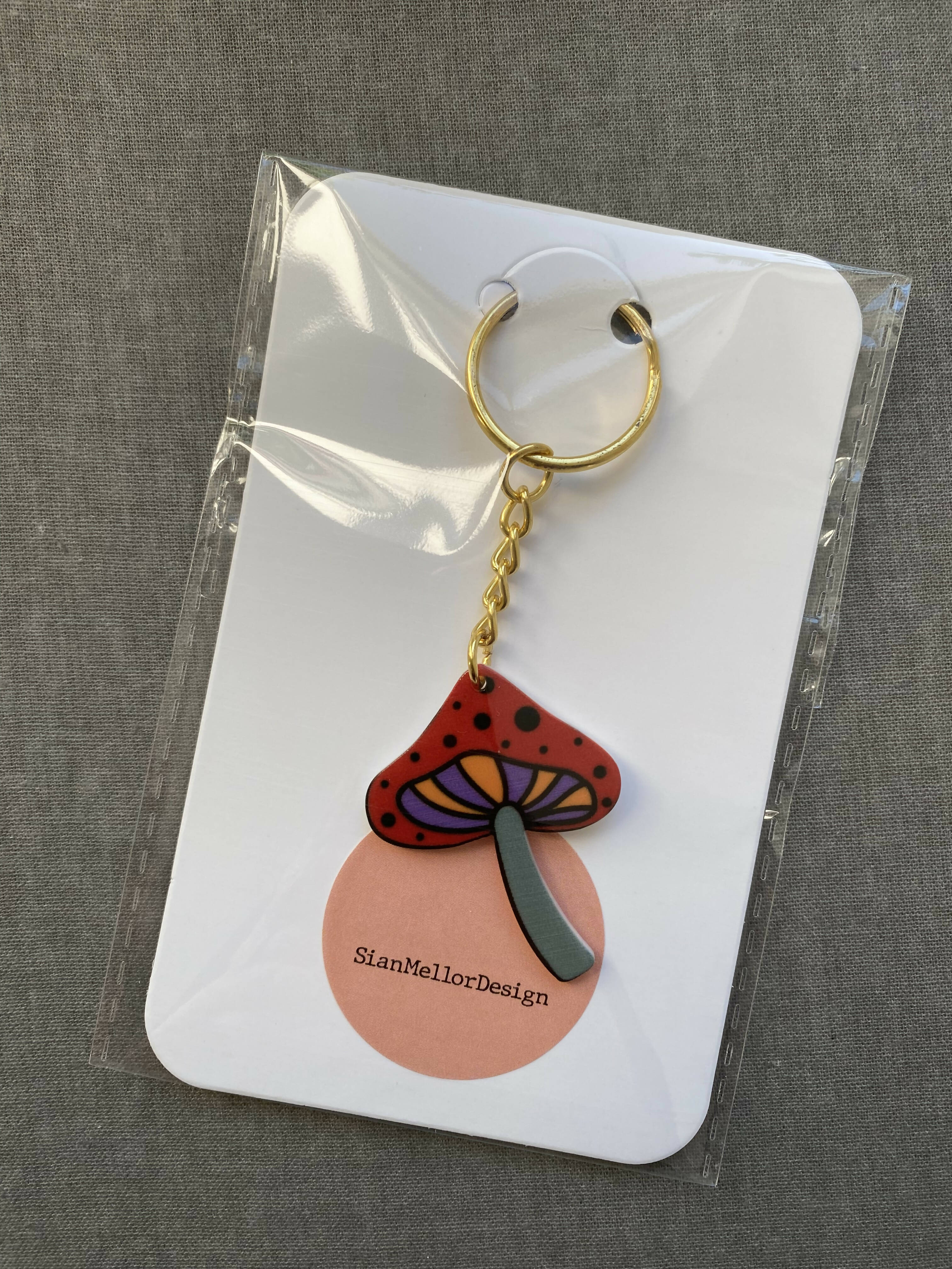 Funky Mushroom Keyring