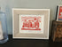 Beach Huts Framed Lino Cut Print