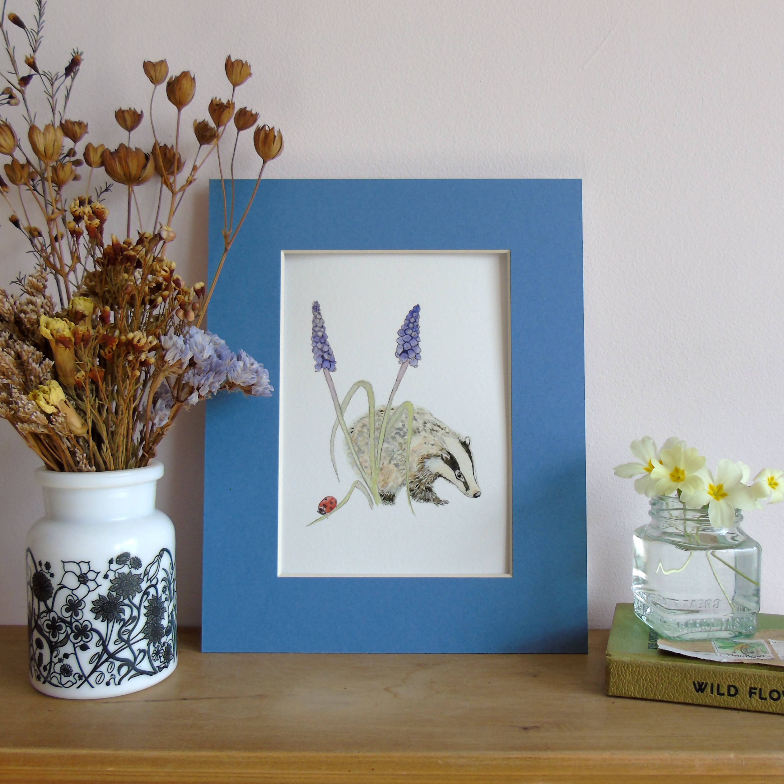 Badger and Muscari Giclee Print