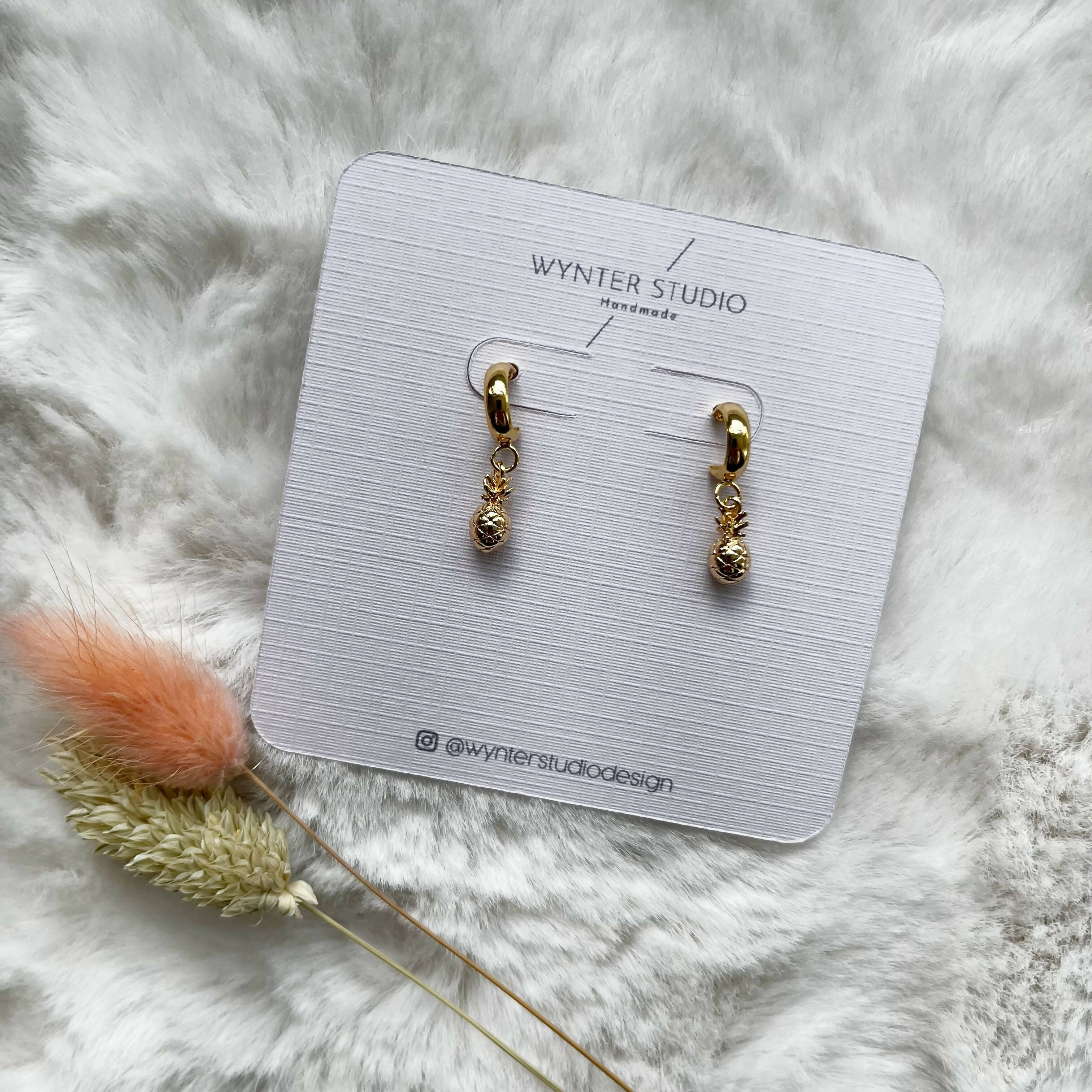 Pineapple Gold Hoop Earrings