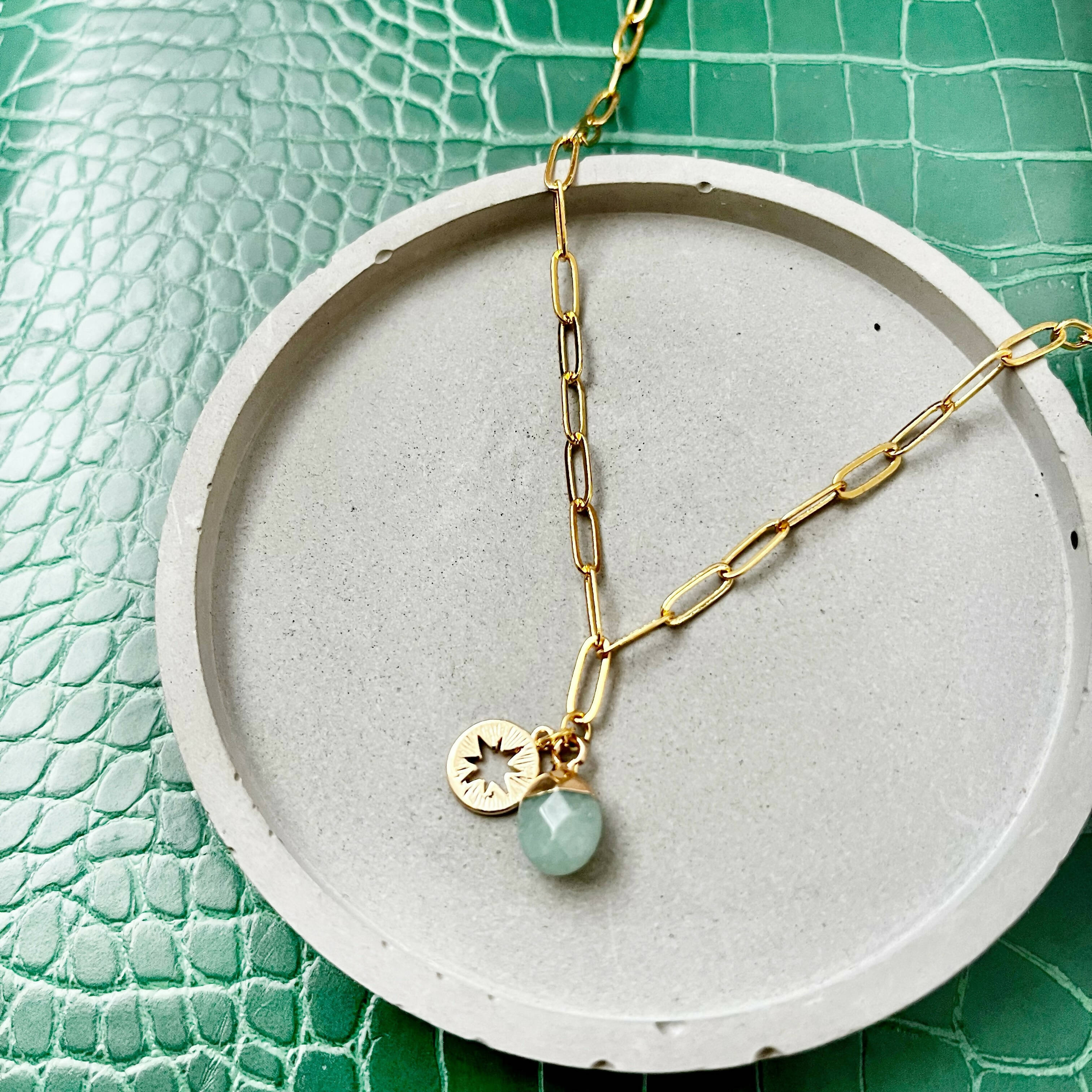 Aventurine & Northern Star Paperchain Necklace