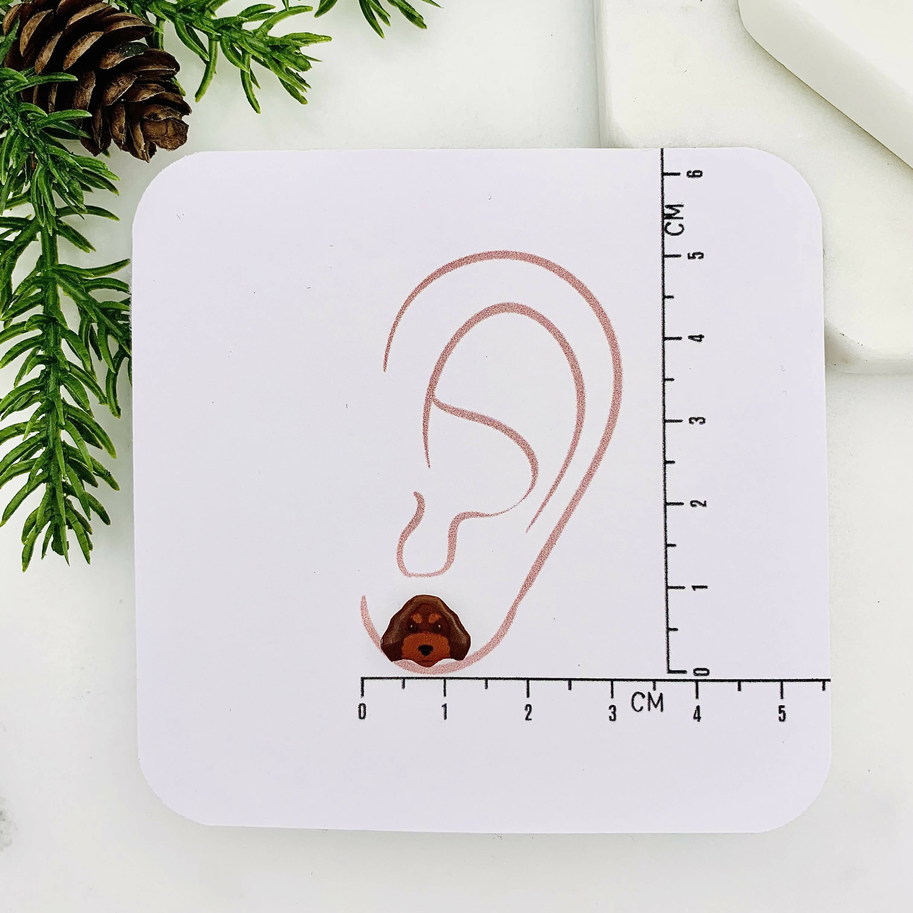 Brown & Tan Cockapoo Stud earrings