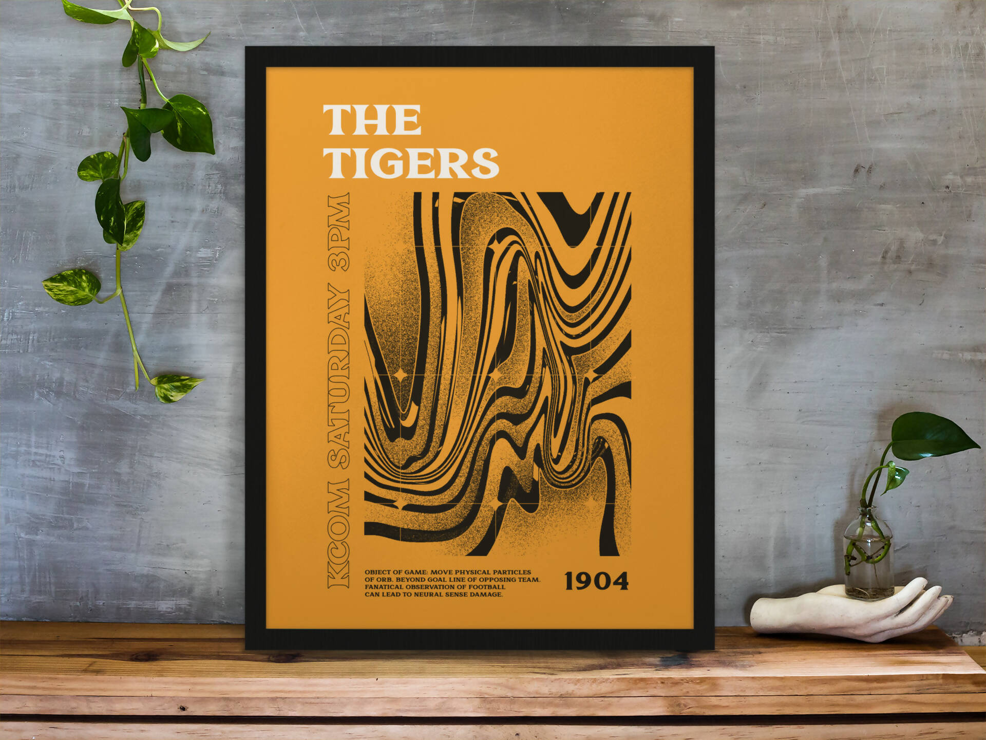 Hull City Art Print PSYCHEDELIC Design in Amber