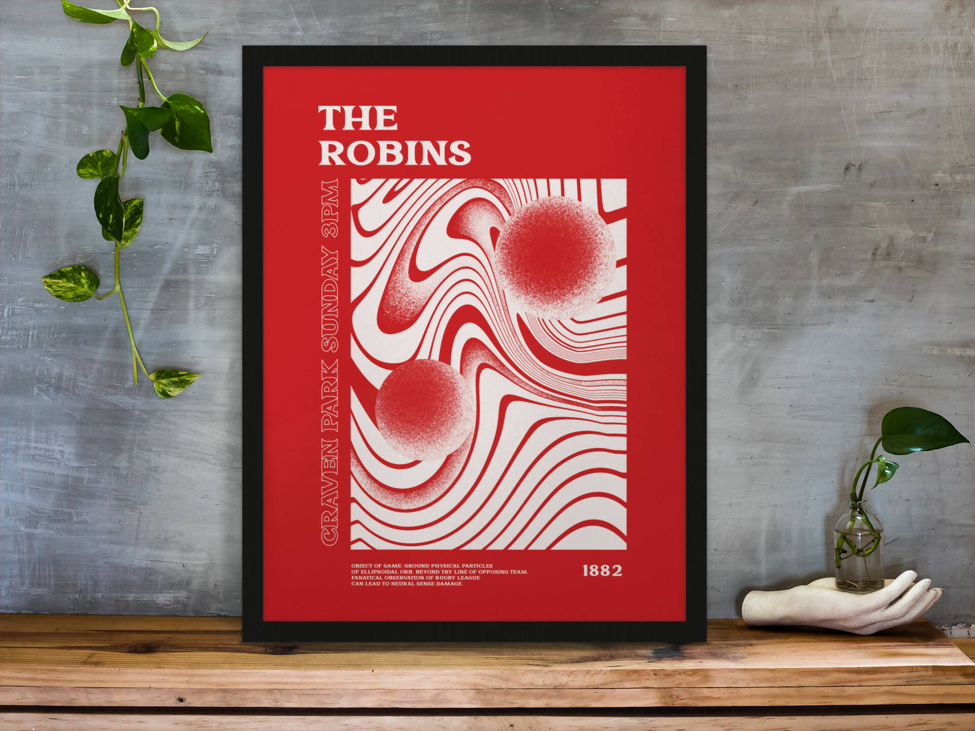 Hull KR Art Print PSYCHEDELIC Design in Red