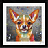 CHIHUAHUA DOG COLOUR SPLASH FRAMED ARTWORK.