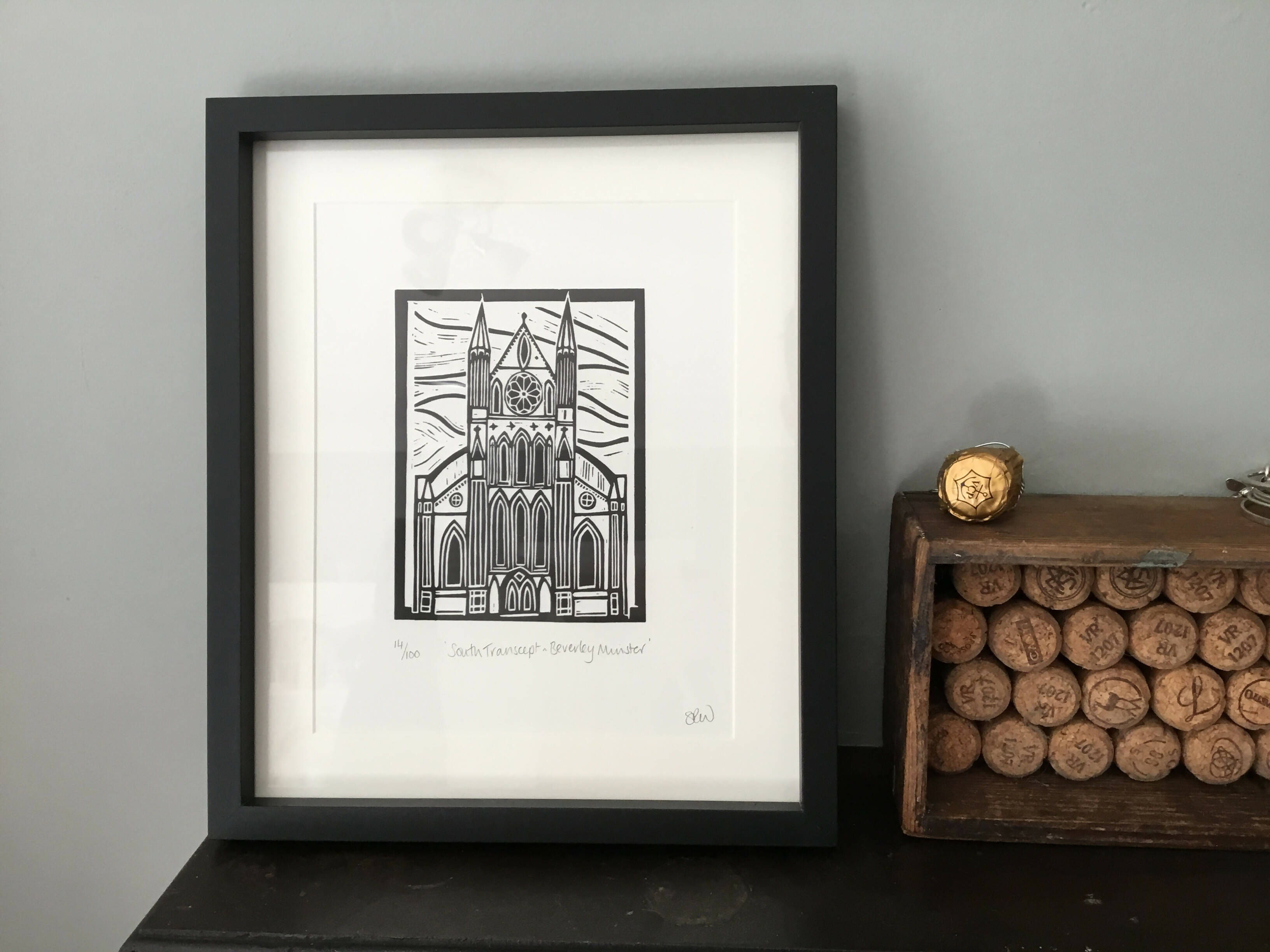 Beverley Minster South Transcept Framed Lino Cut Print