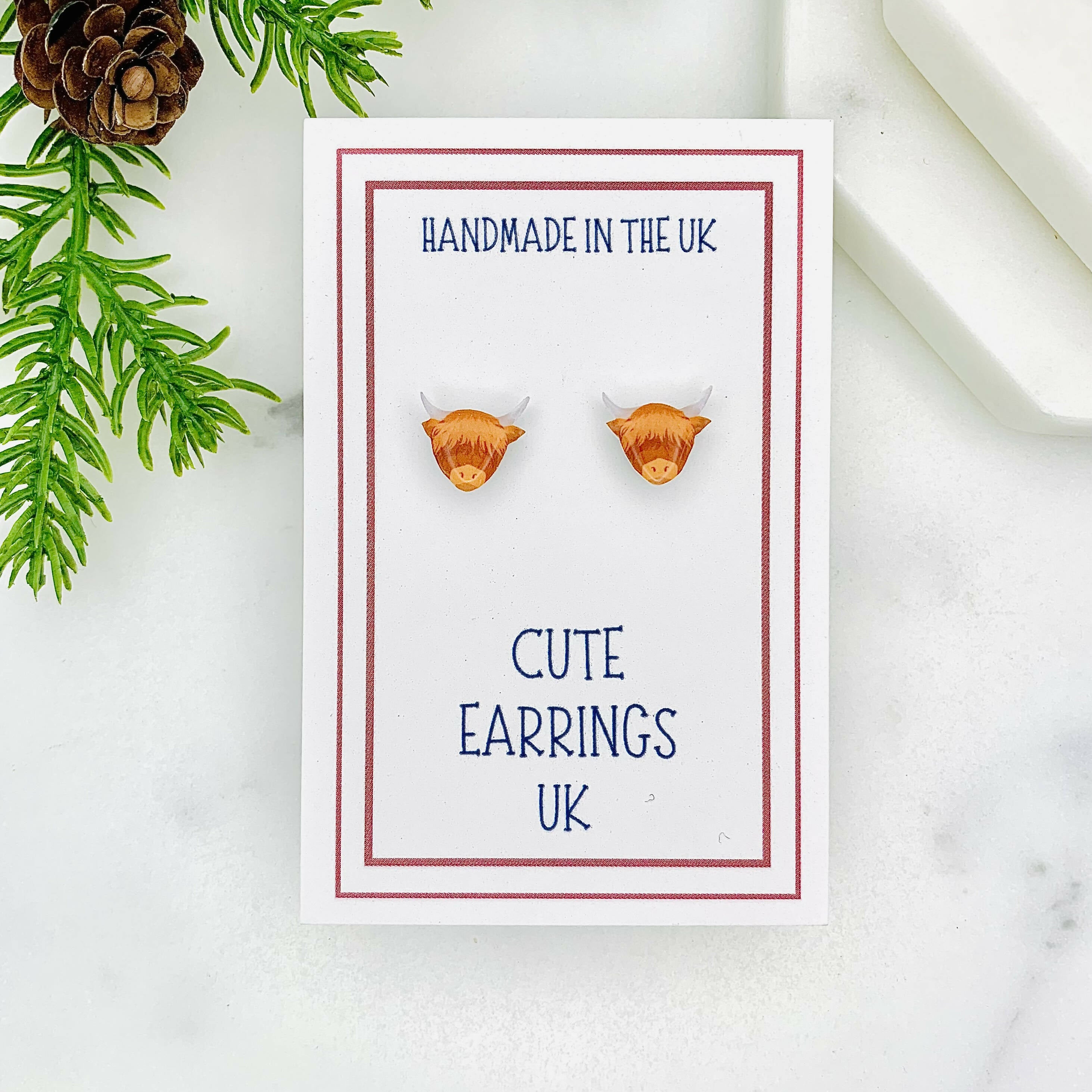 Adorable Highland Cow Stud Earrings | Art & Soul