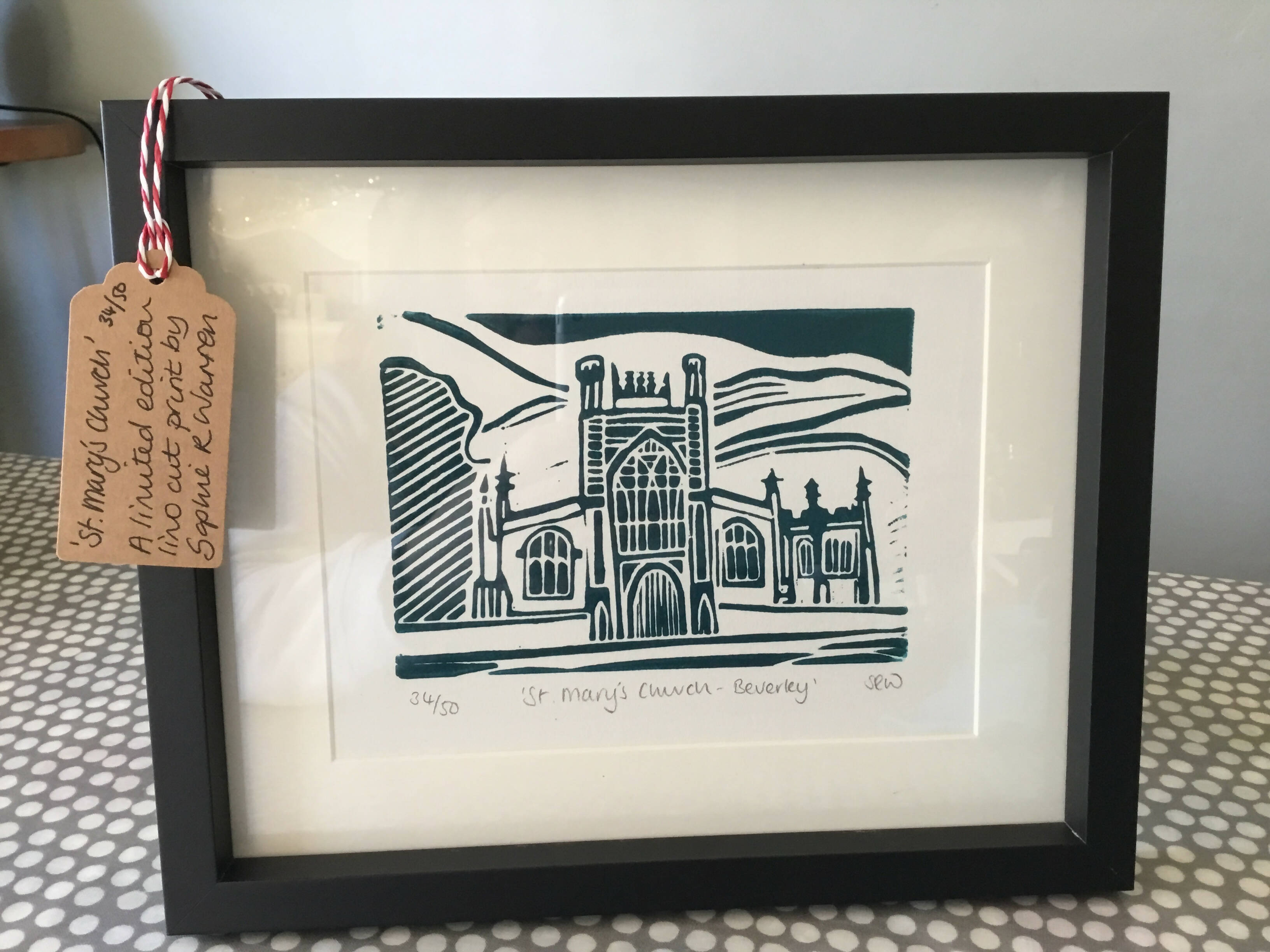 St Mary's Church, Beverley Framed Lino Cut Print