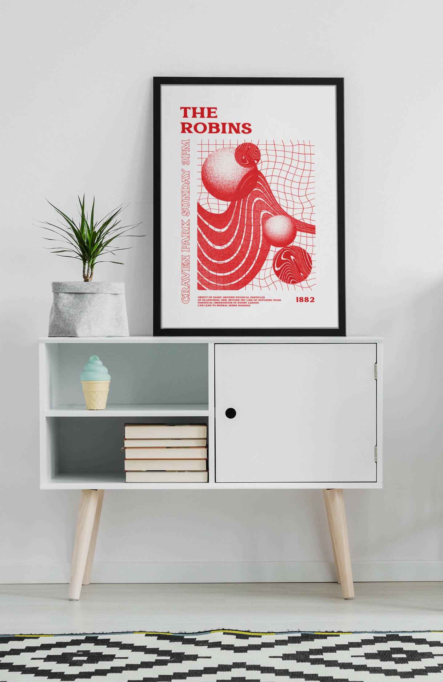 Hull KR Art Print PSYCHEDELIC Design in White