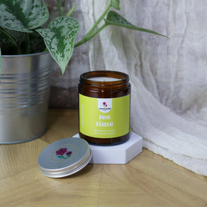 Natural Wax Candle Cotton Wick Tea Time - lemongrass • ginger