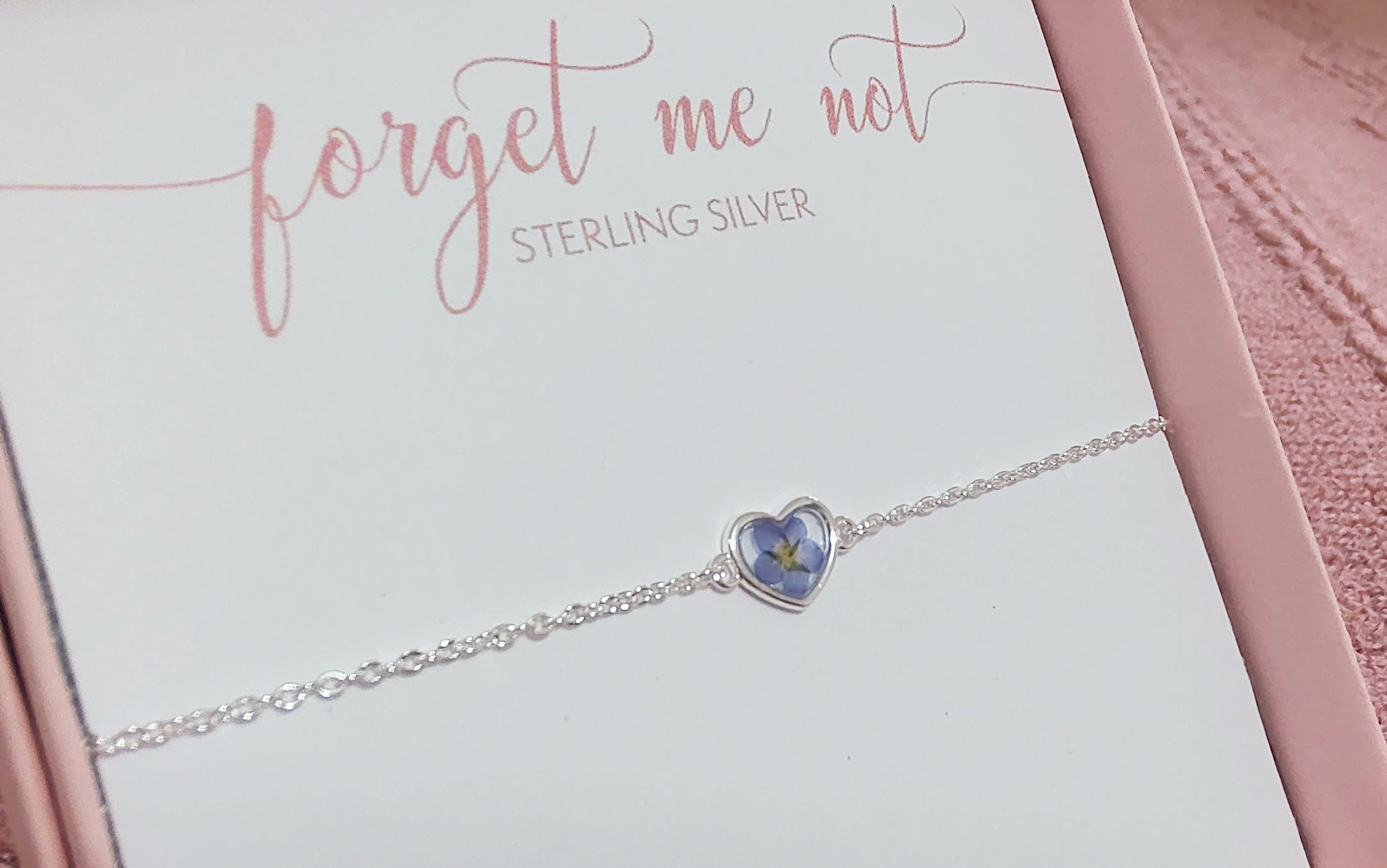 Forget Me Not Dainty Tiny Heart Bracelet Sterling Silver