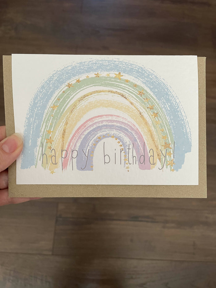 Birthday Rainbow Card (Blue)