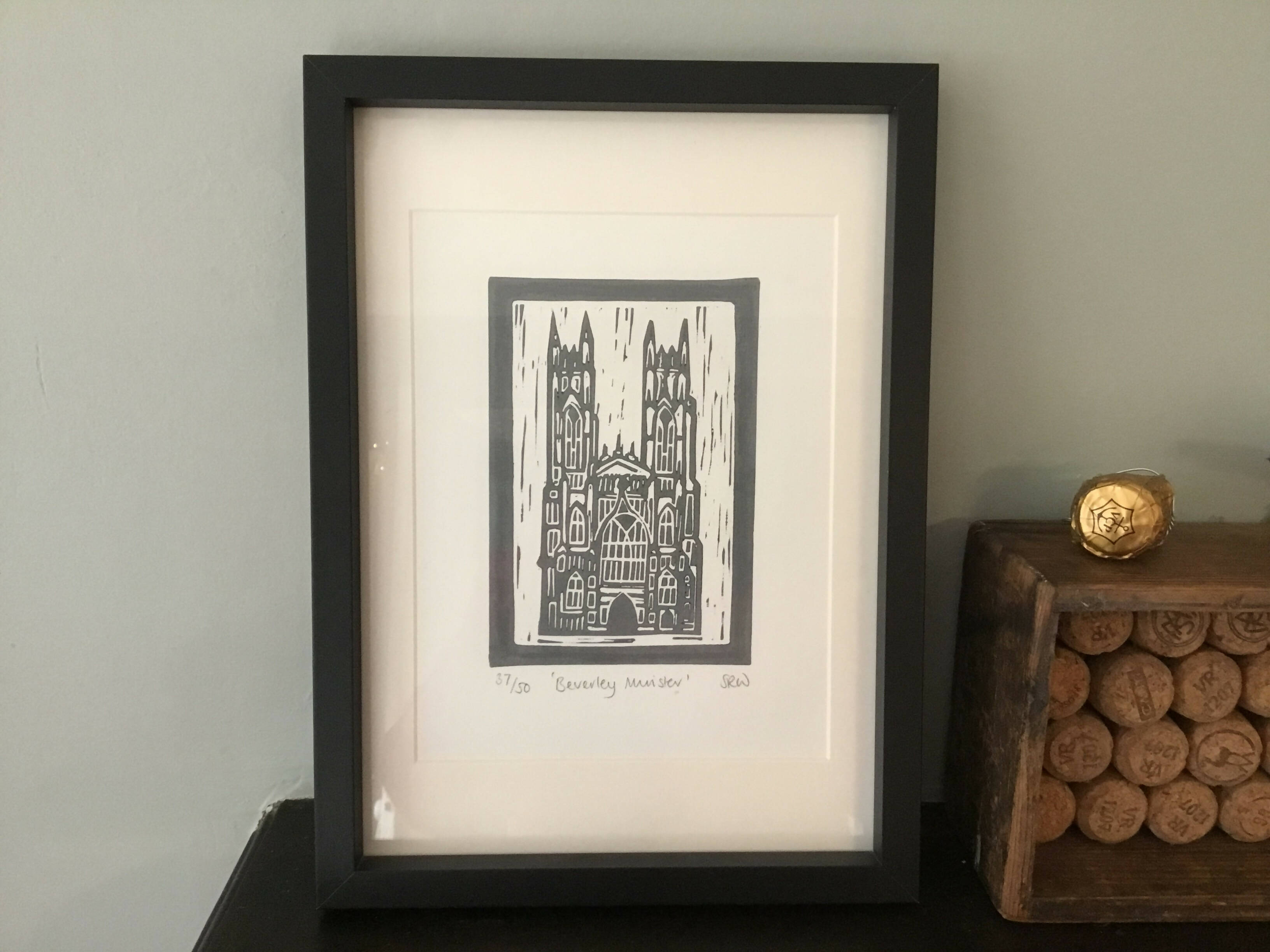 Beverley Minster Framed Lino Cut Print
