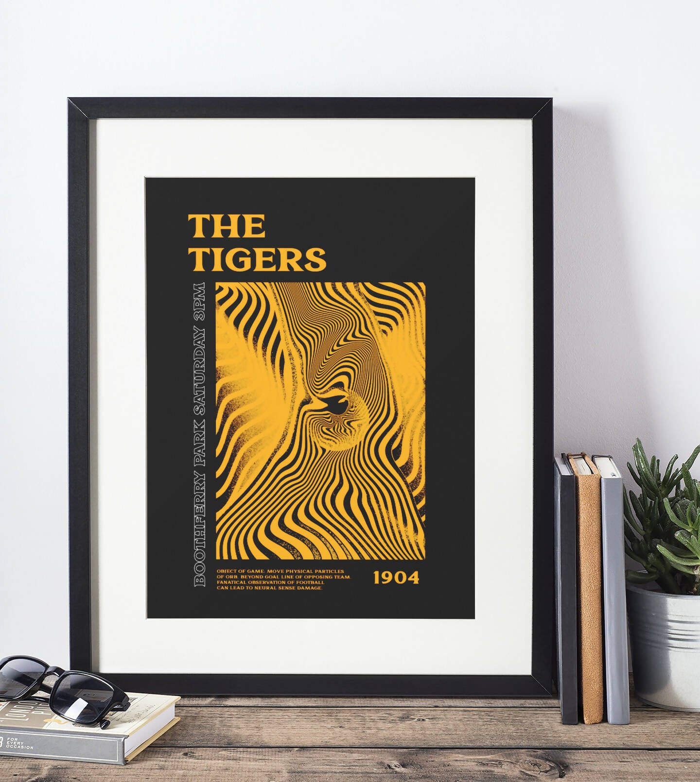 Hull City Art Print PSYCHEDELIC Design in Black